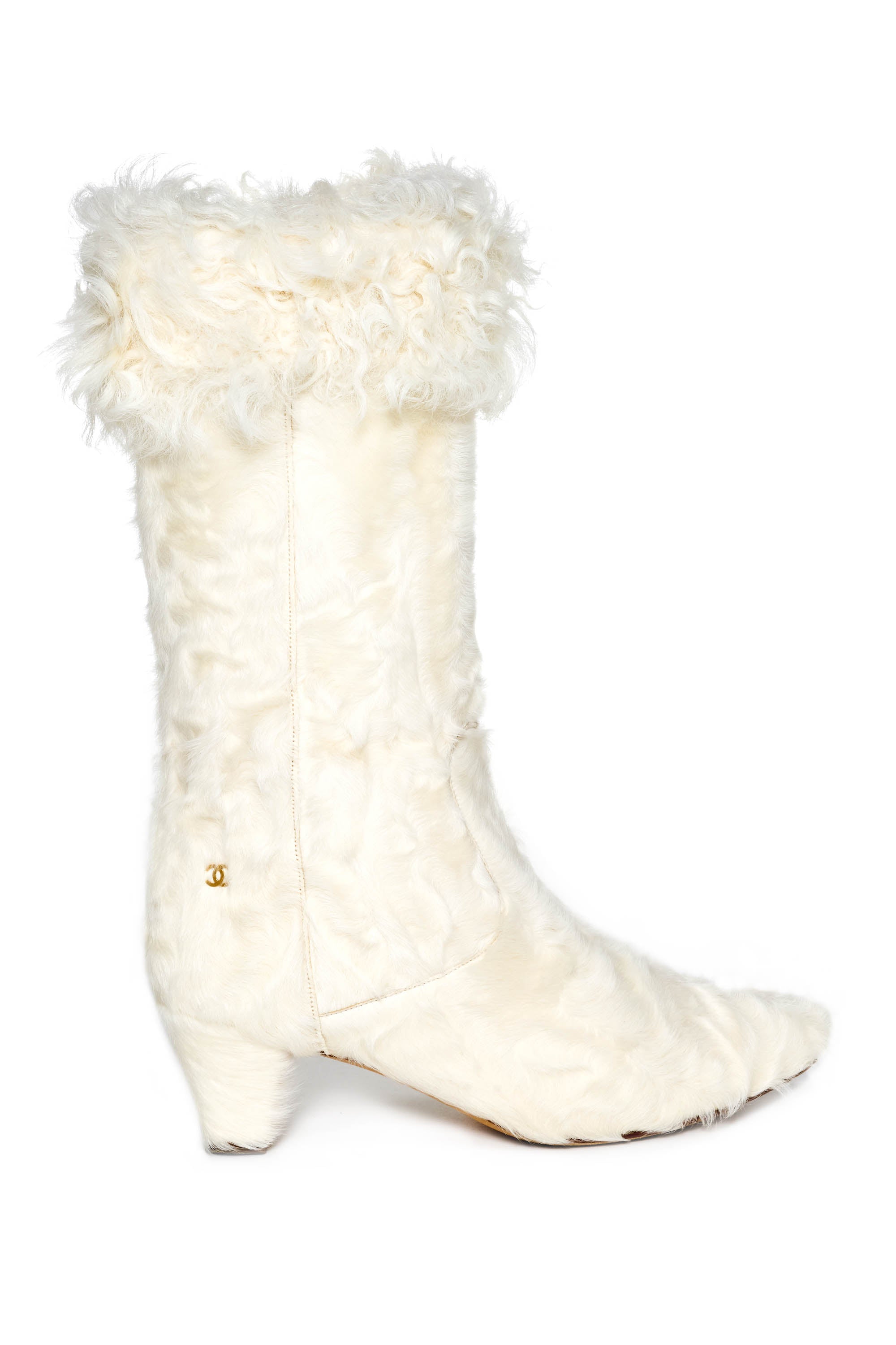 Chanel fur boots hotsell