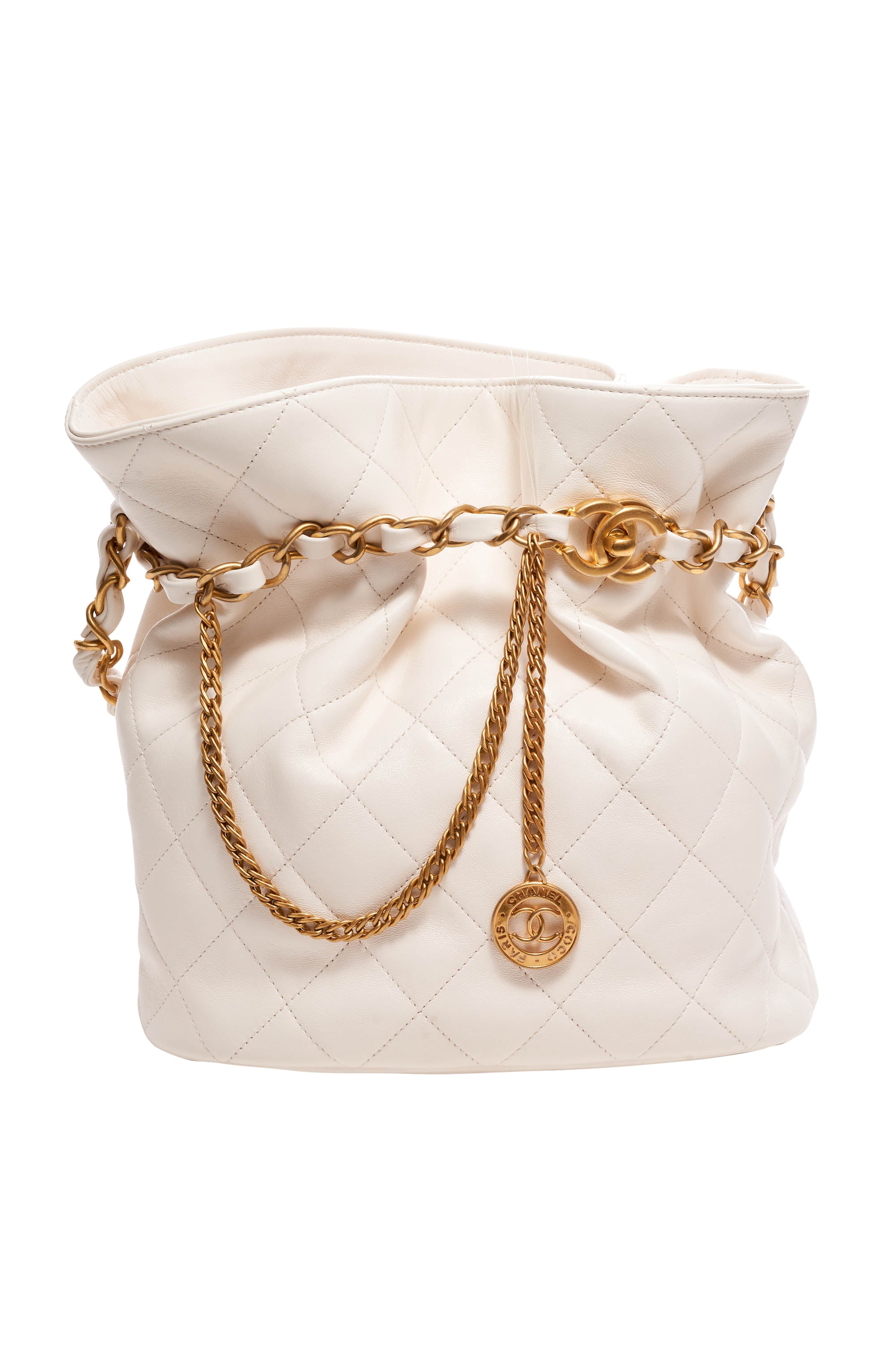 Chanel 2023 SS Casual Style Lambskin Bucket Bag Foxy Couture Carmel