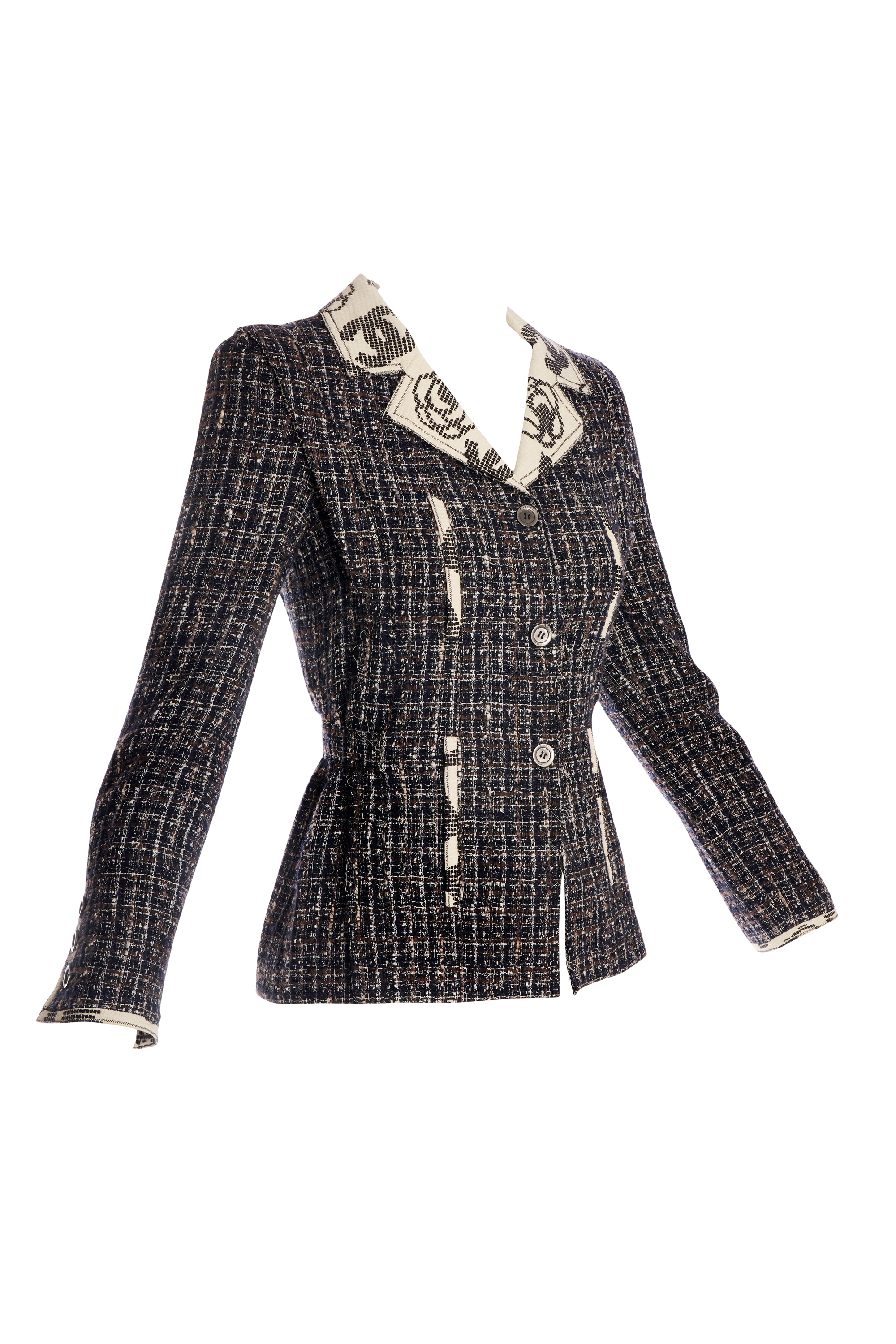Chanel Grey Tweed Jacket 2006 Size 36