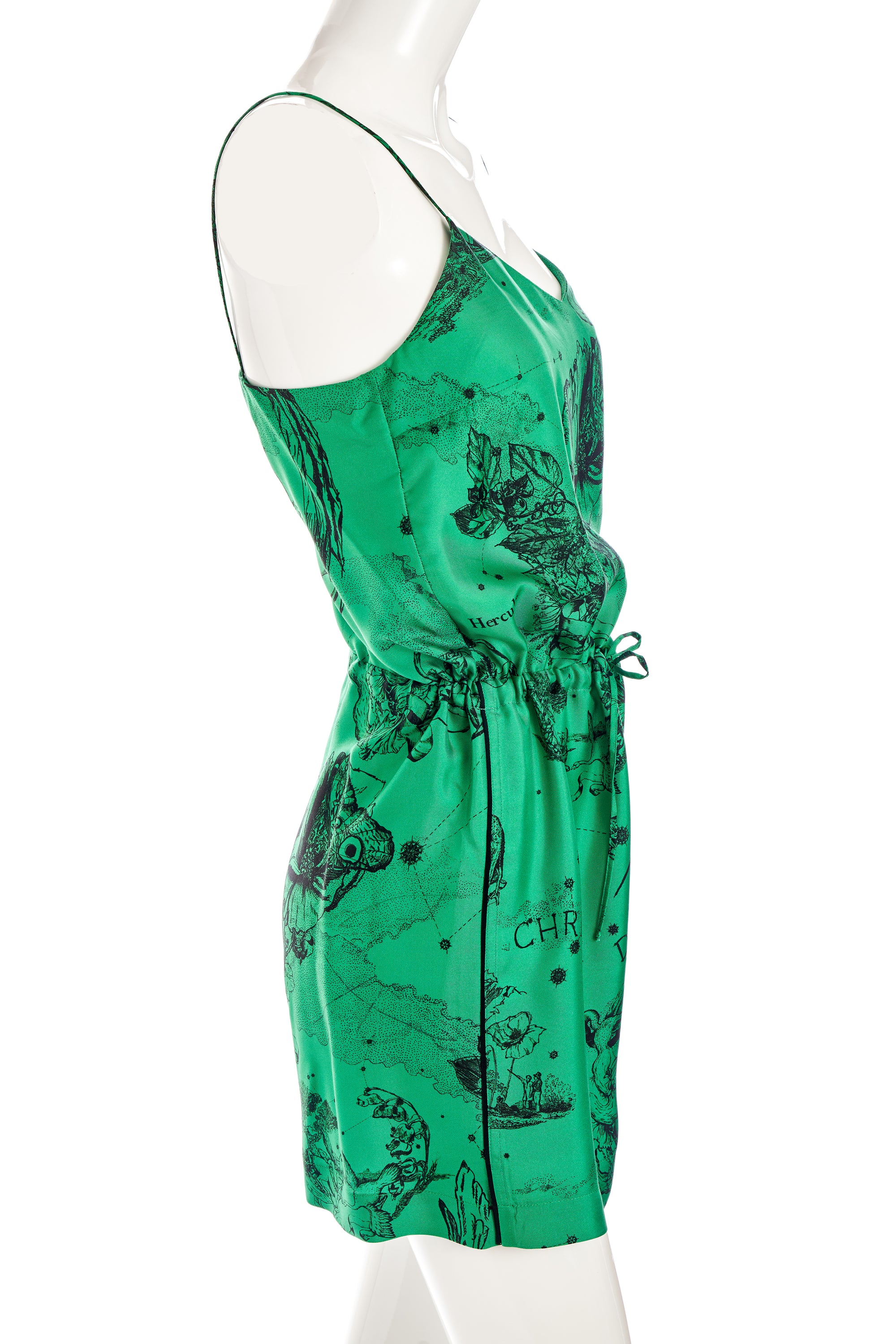 Christian Dior Constellation Print Green Silk Romper