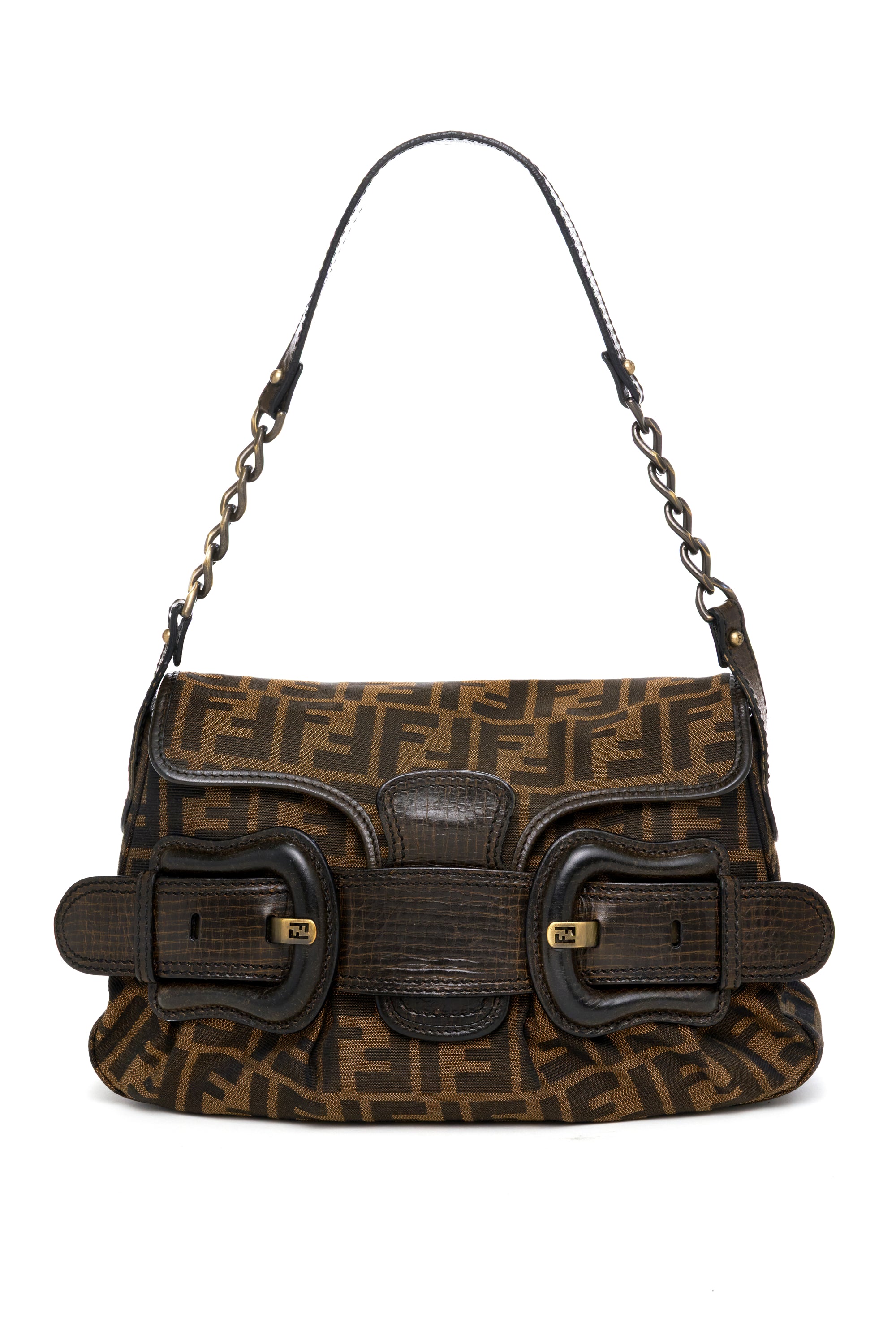 Fendi zucca print online clutch bag