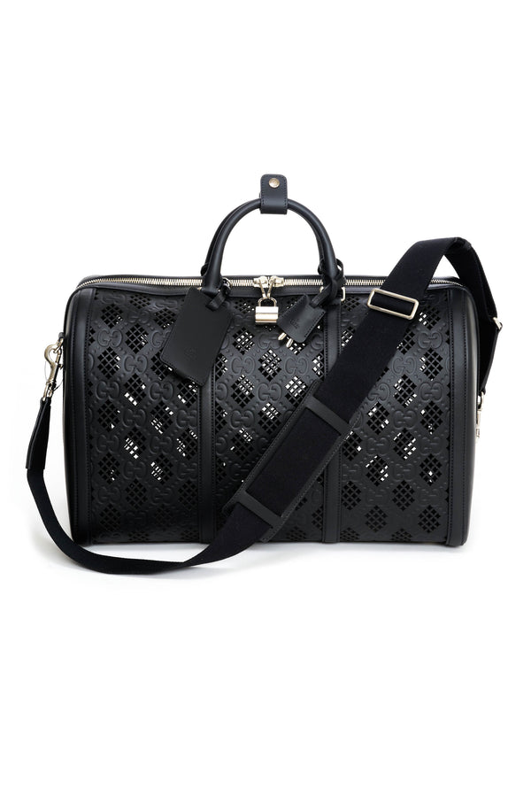 GucciBlackPerforatedLogoGGDuff