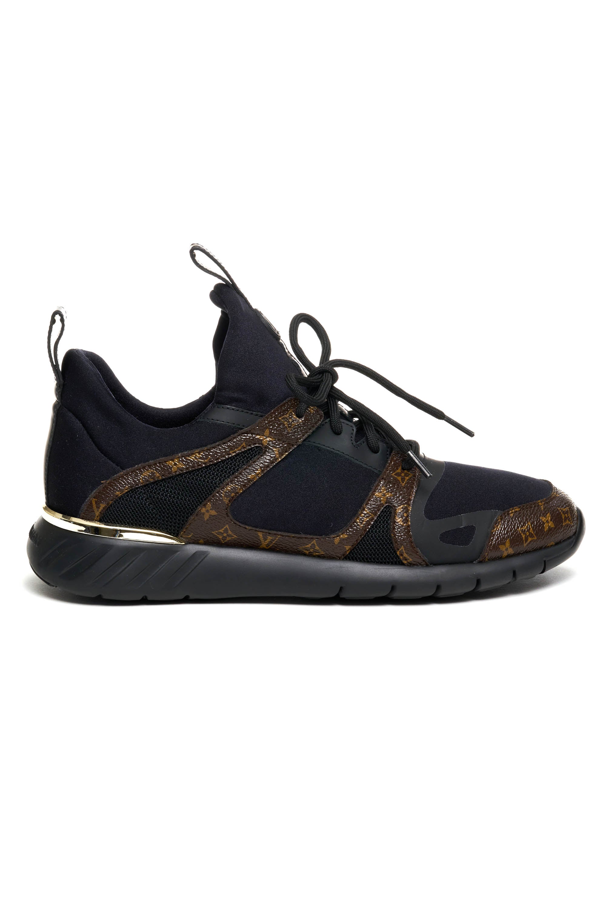 Louis vuitton sneakers black and gold on sale