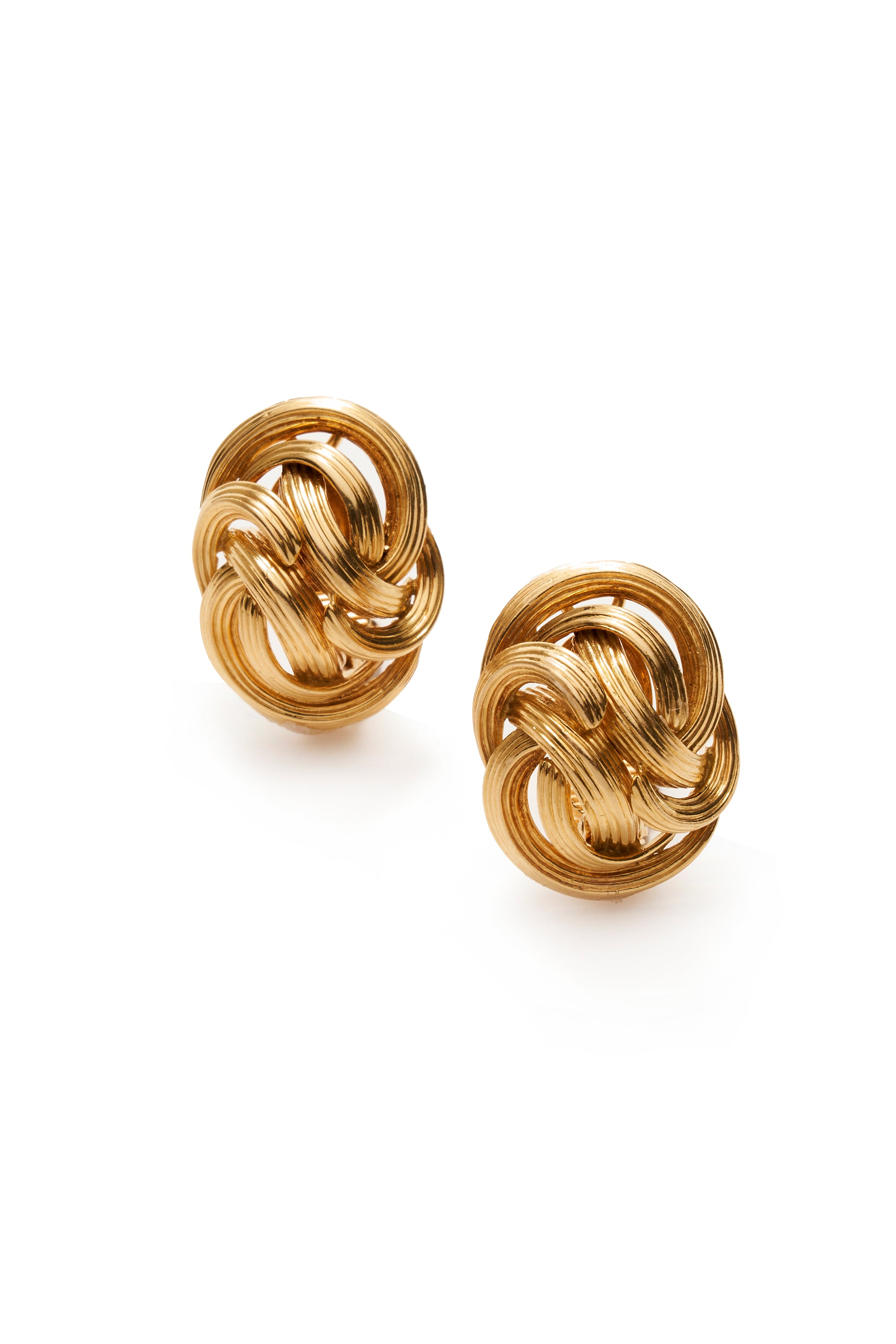 Tiffany Angela Cummings Gold Knot Clip Earrings