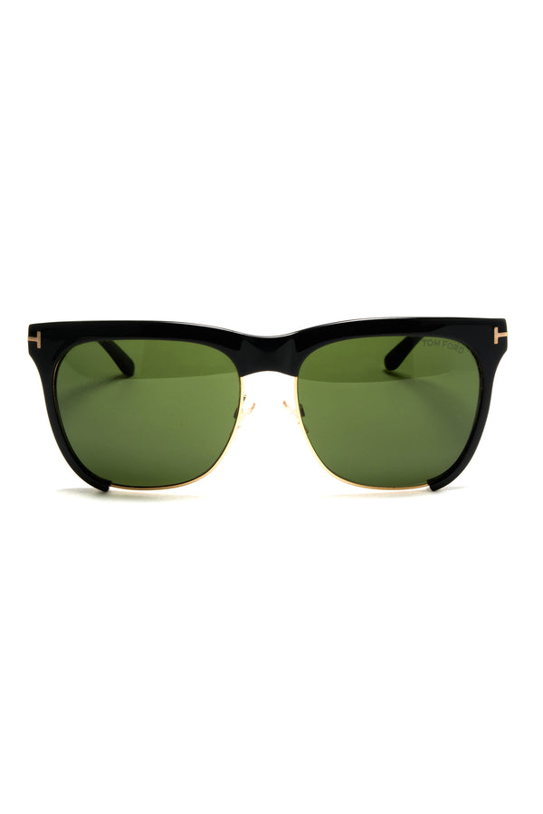 Tom Ford Black and Gold Semi Rimless Frames With Green Lens  display picture 3