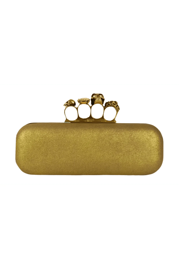 Alexander McQueen Leather Skull Knuckle Clutch - Foxy