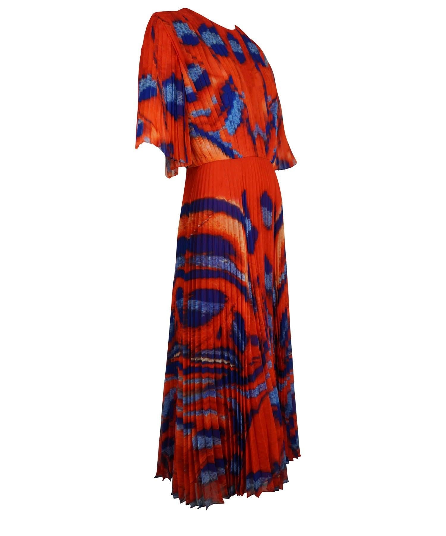 Altuzarra Tandoori Moth Pleated Dress 2021 Fall Sz 38 - Foxy Couture Carmel