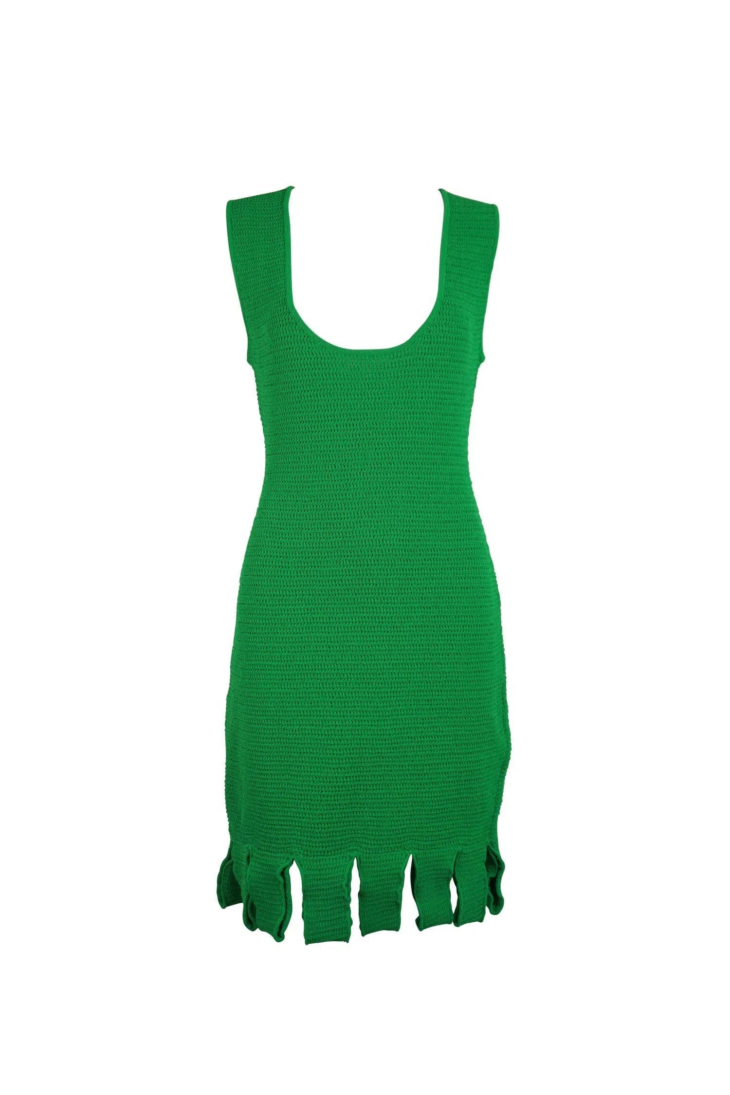 Bottega Veneta Green Knit Tank Dress - Foxy Couture Carmel