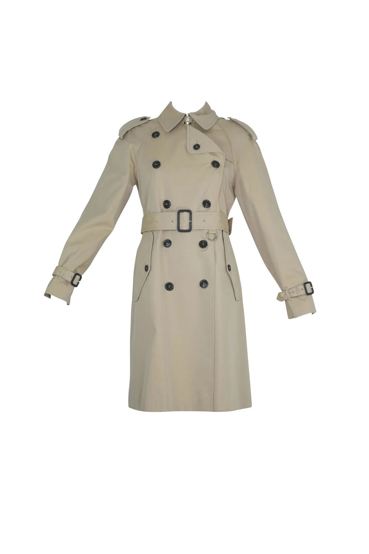 Burberry London Classic Belted Trench Coat Size 6 - Foxy Couture Carmel