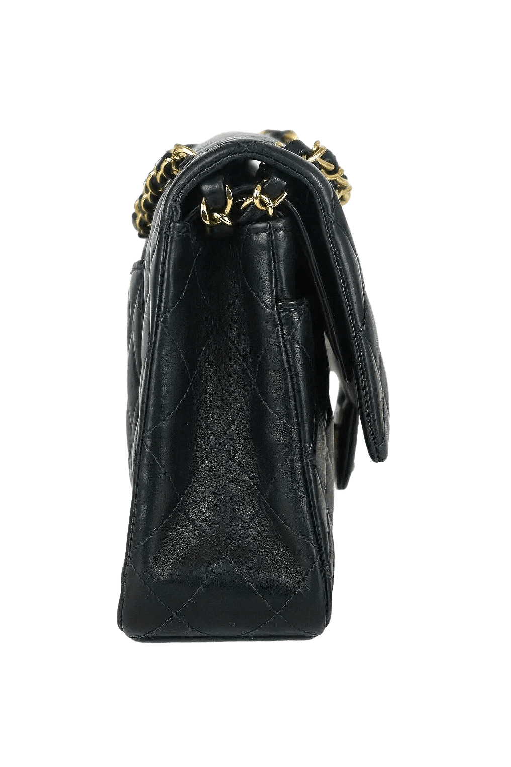 Chanel Medium Black Napa Double Flap Purse 24k GP HW Vintage 2003-04