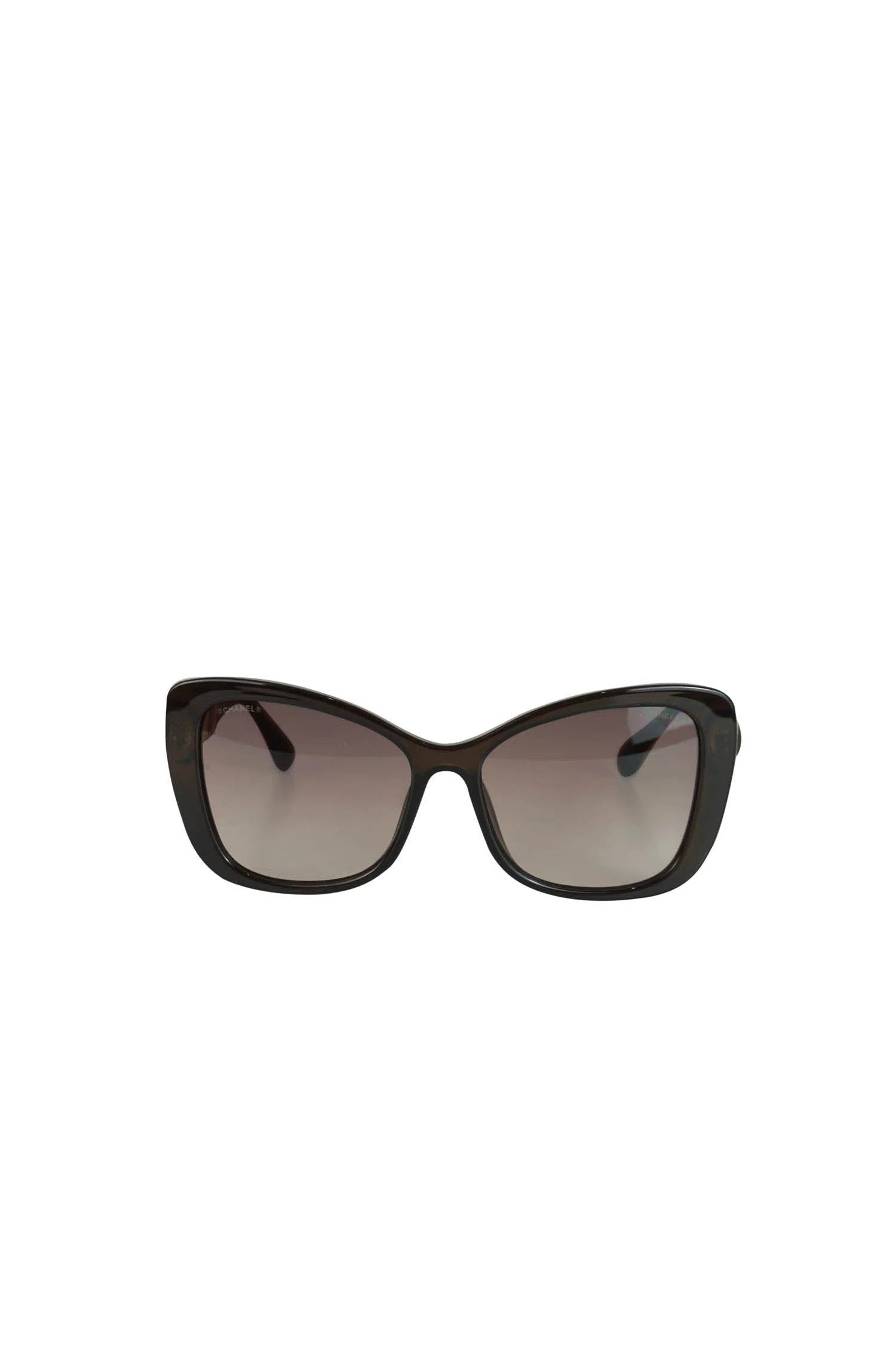 Oversize Black Sunglasses Pearl Temple