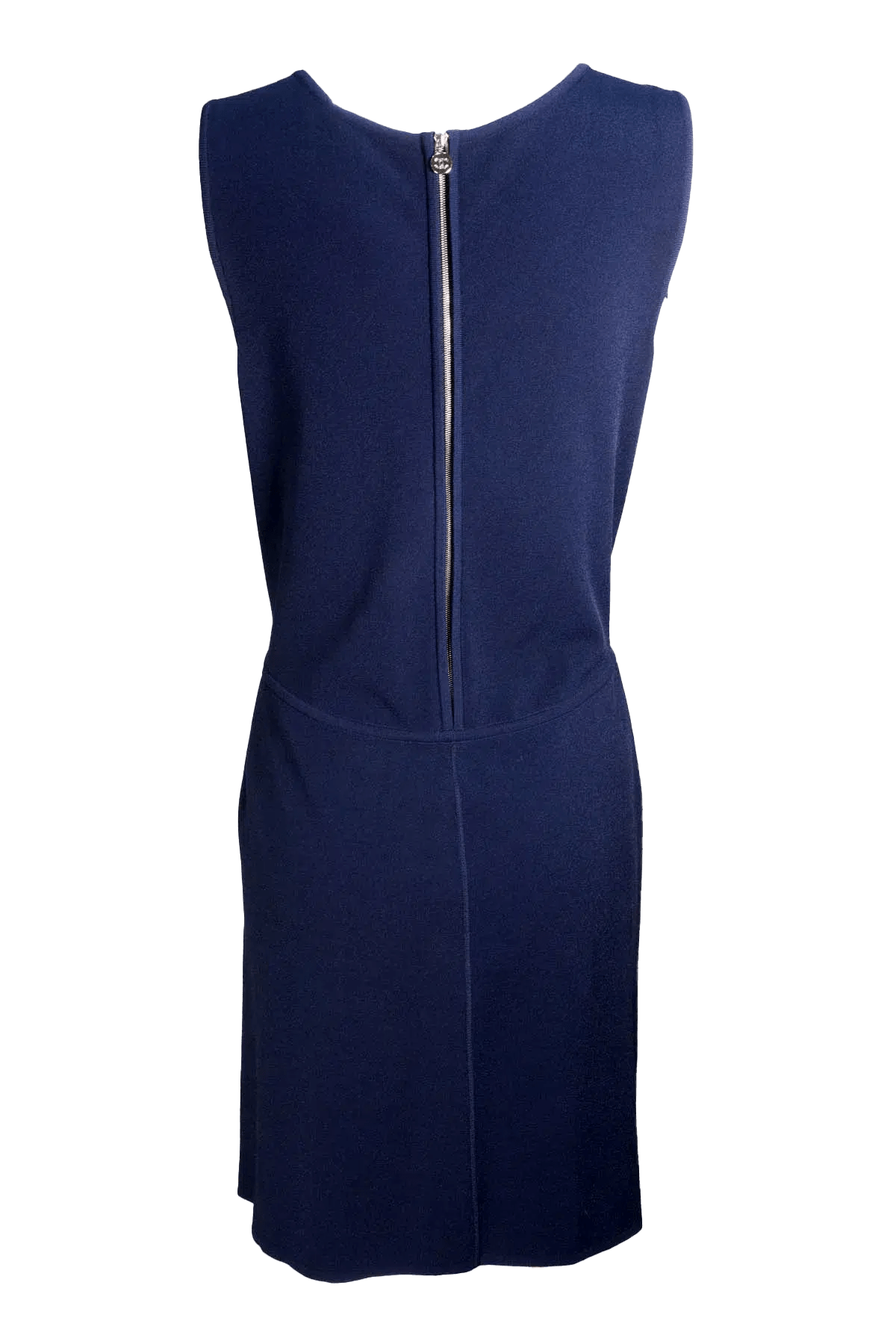 Chanel Size 40 Sleeveless Navy Dress