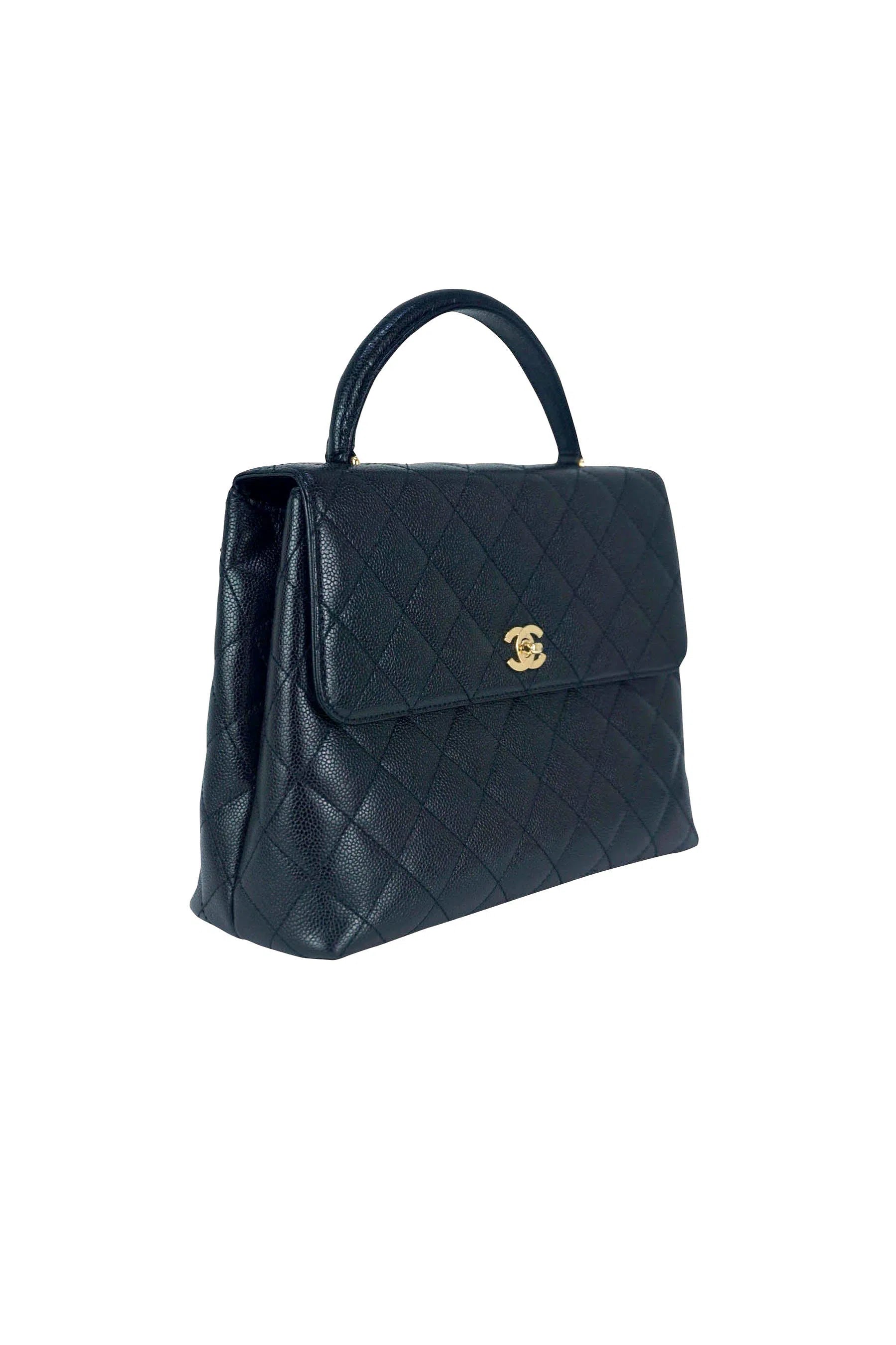 Chanel Vintage Black Caviar Kelly Bag