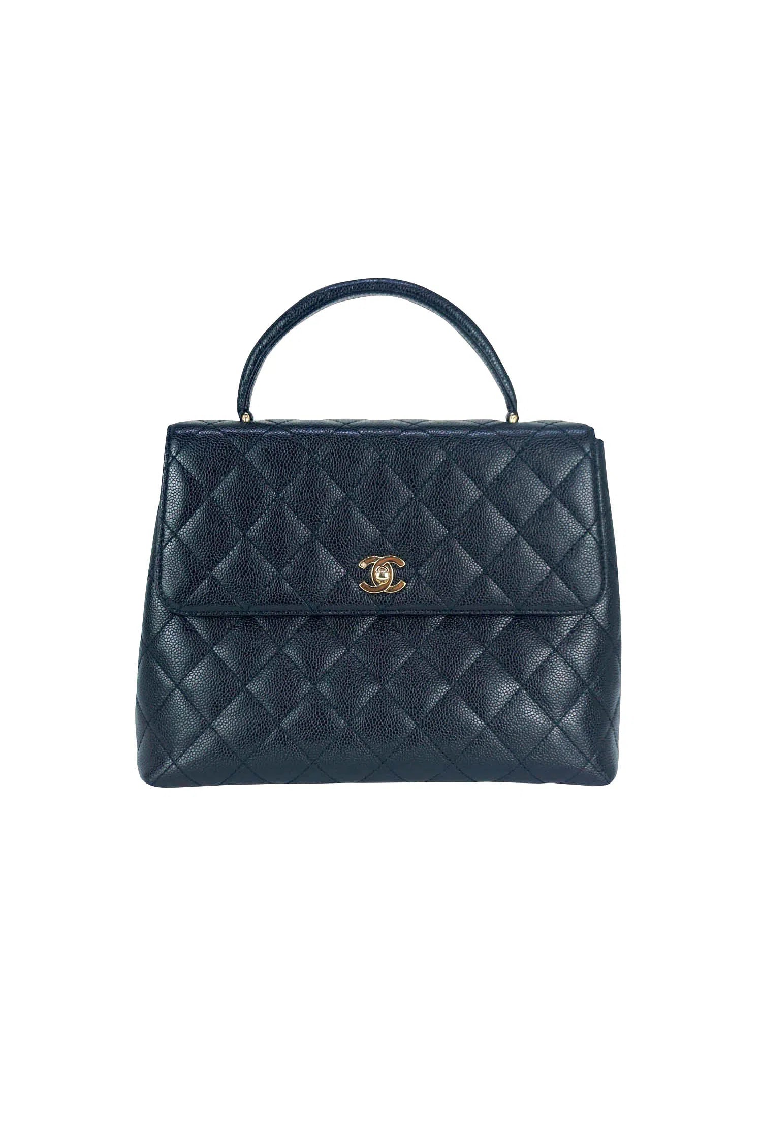 Chanel Vintage Black Caviar Kelly Bag