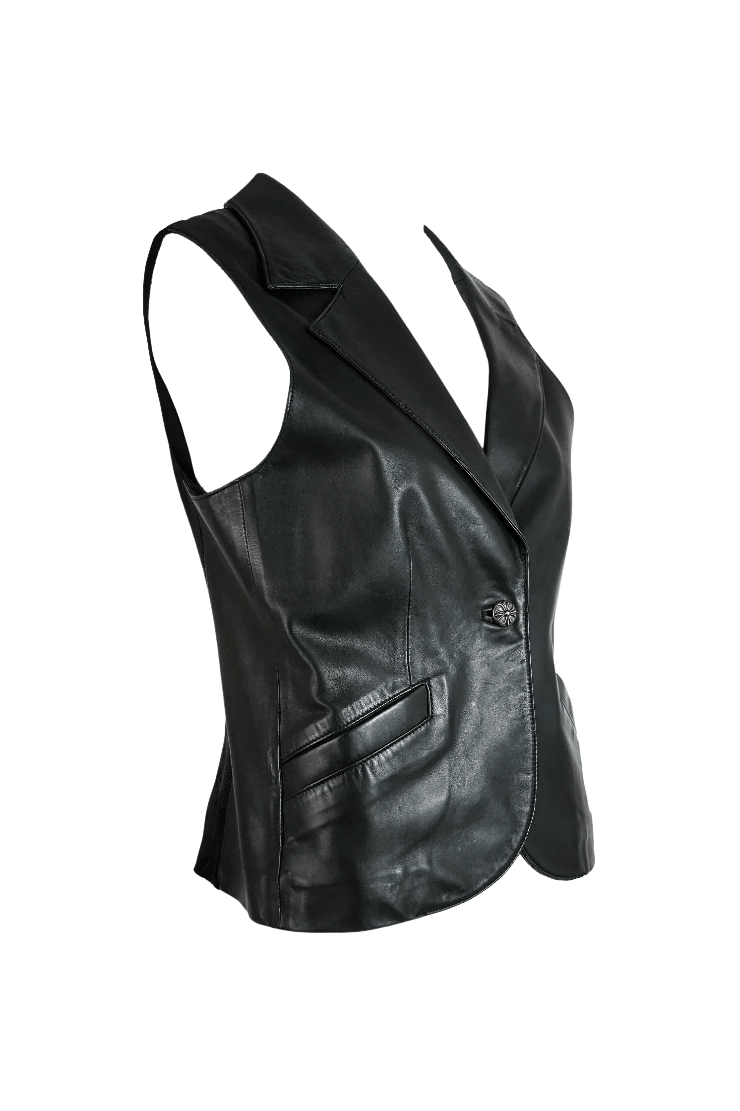 Chrome Hearts Black Leather Vest