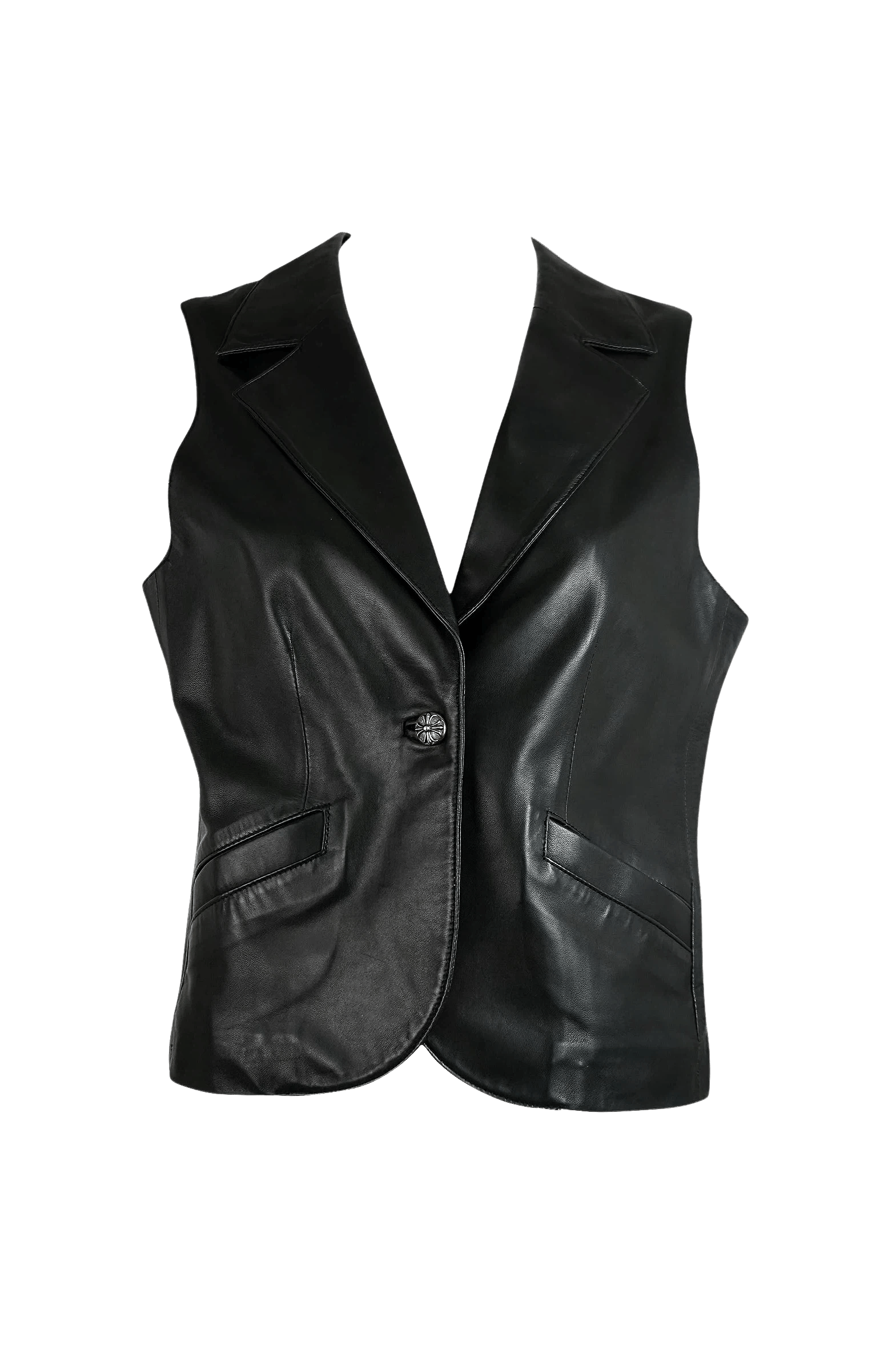 Chrome Hearts Black Leather Vest
