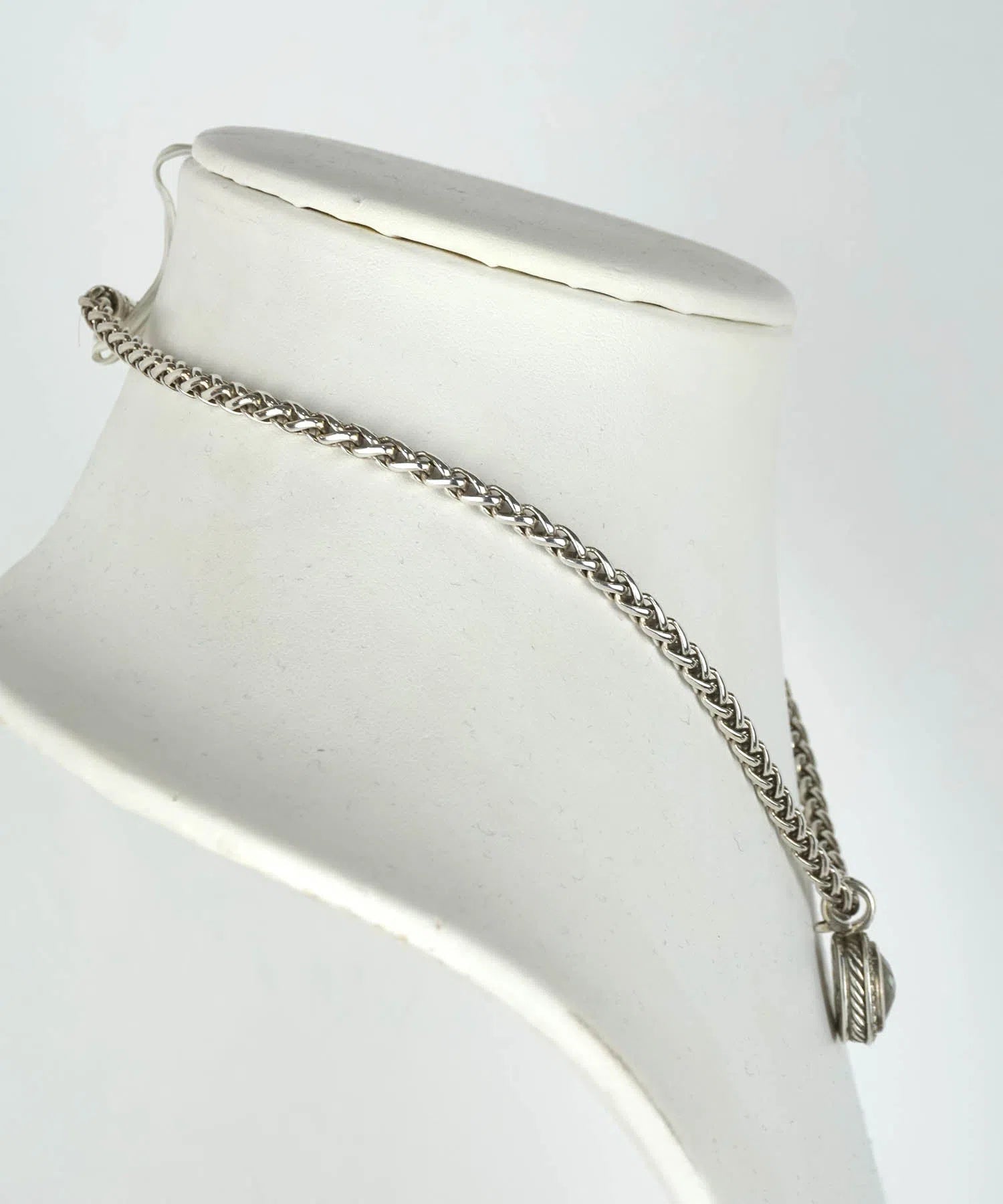 David Yurman Wheat Chain w/Prasiolite & Diamond Pendant Necklace