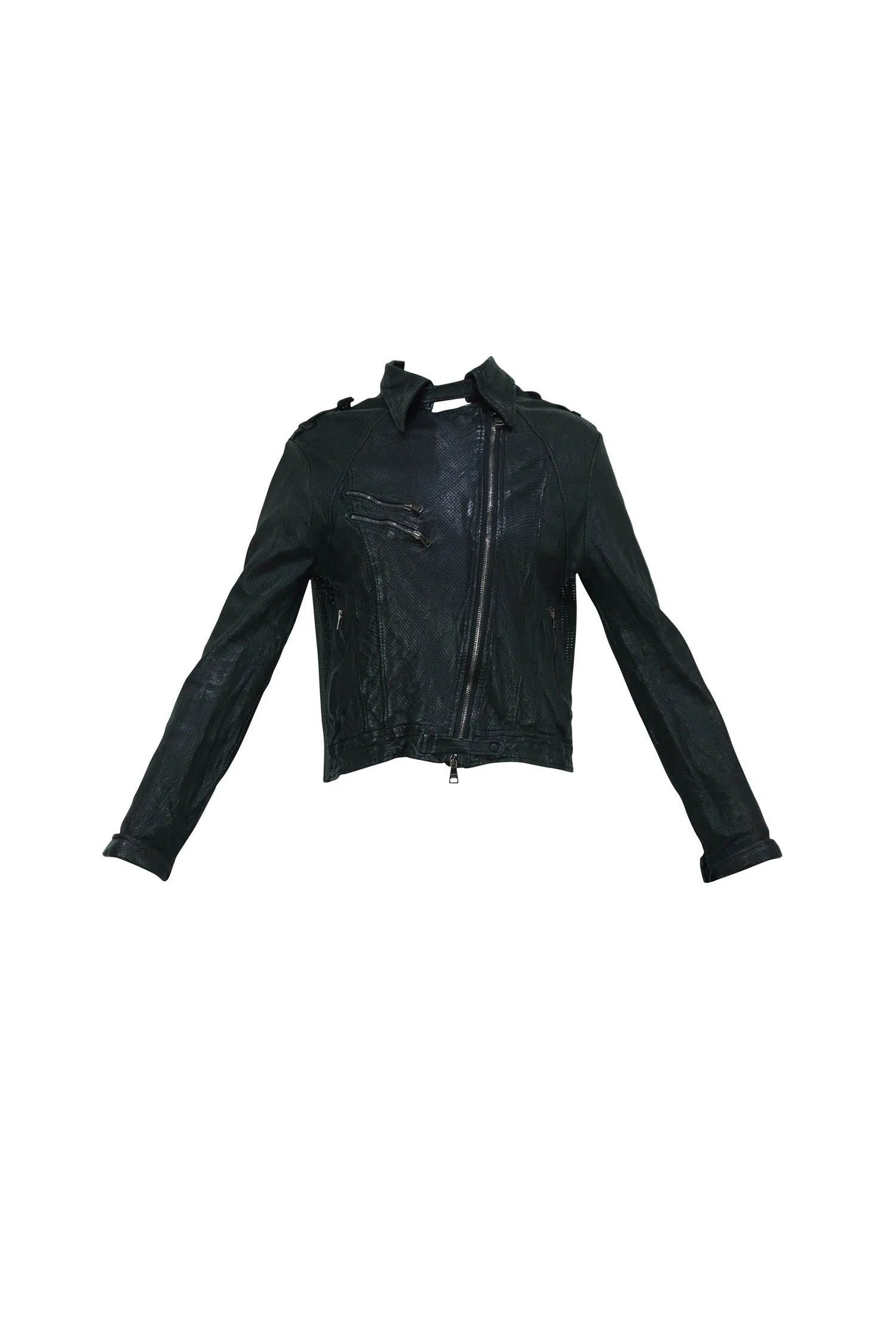 Giorgio Brato Preforated Leather Motorcycle Jacket