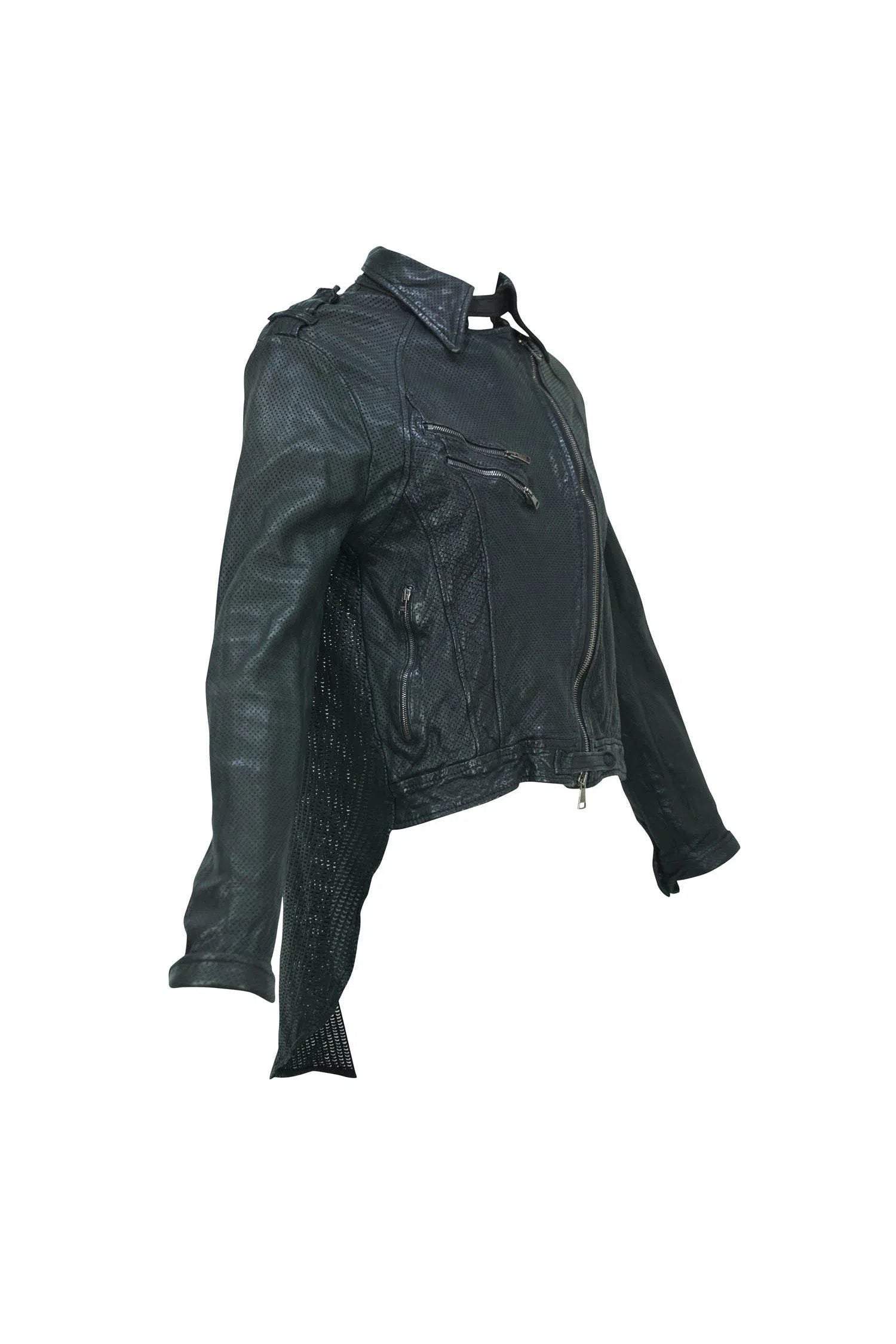 Giorgio Brato Preforated Leather Motorcycle Jacket