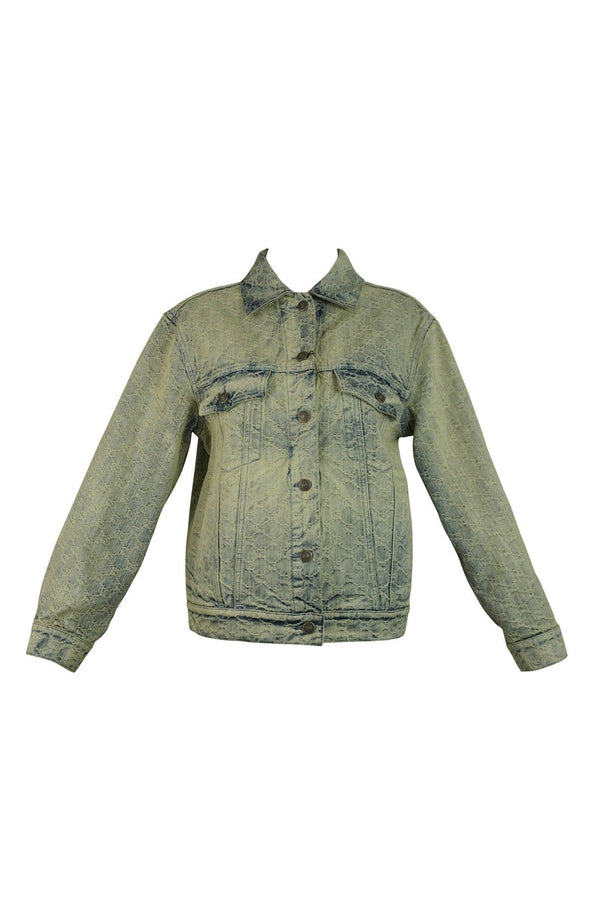 Gucci GG Logo Denim Jean Jacket 42 - Foxy Couture Carmel