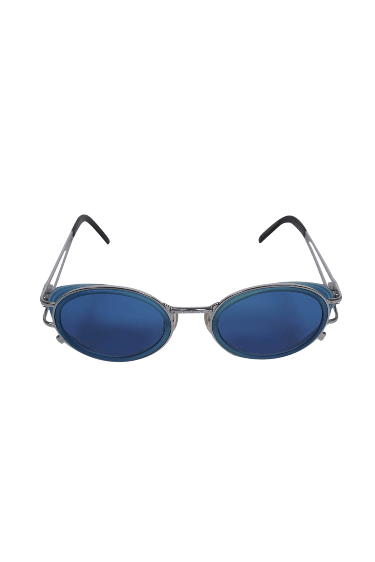 Jean Paul Gaultier Y2K Cyber Futurist Blue Lense Glasses 90's - Foxy Couture Carmel