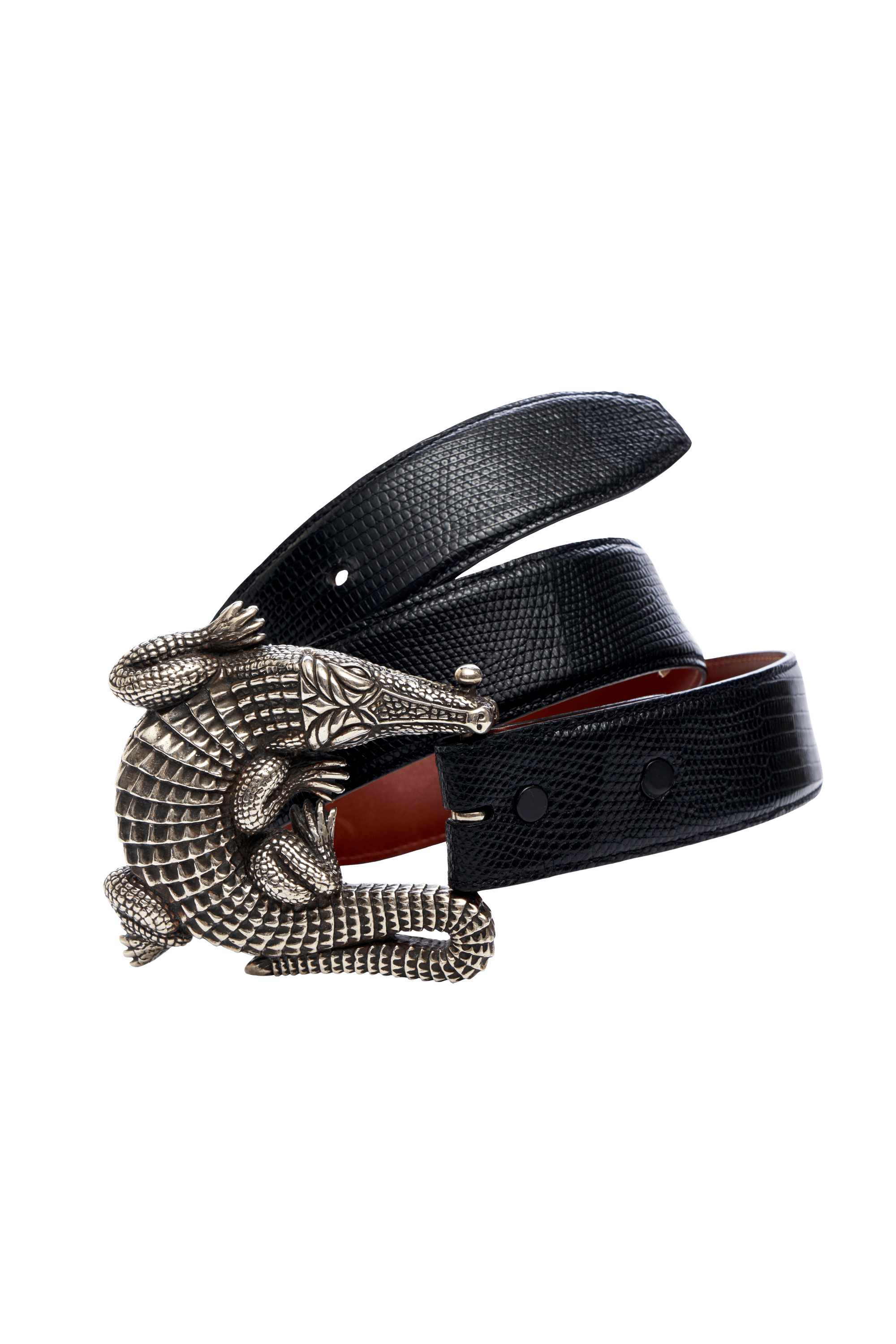 Kieselstein-Cord Sterling Silver Alligator Belt - Foxy Couture Carmel