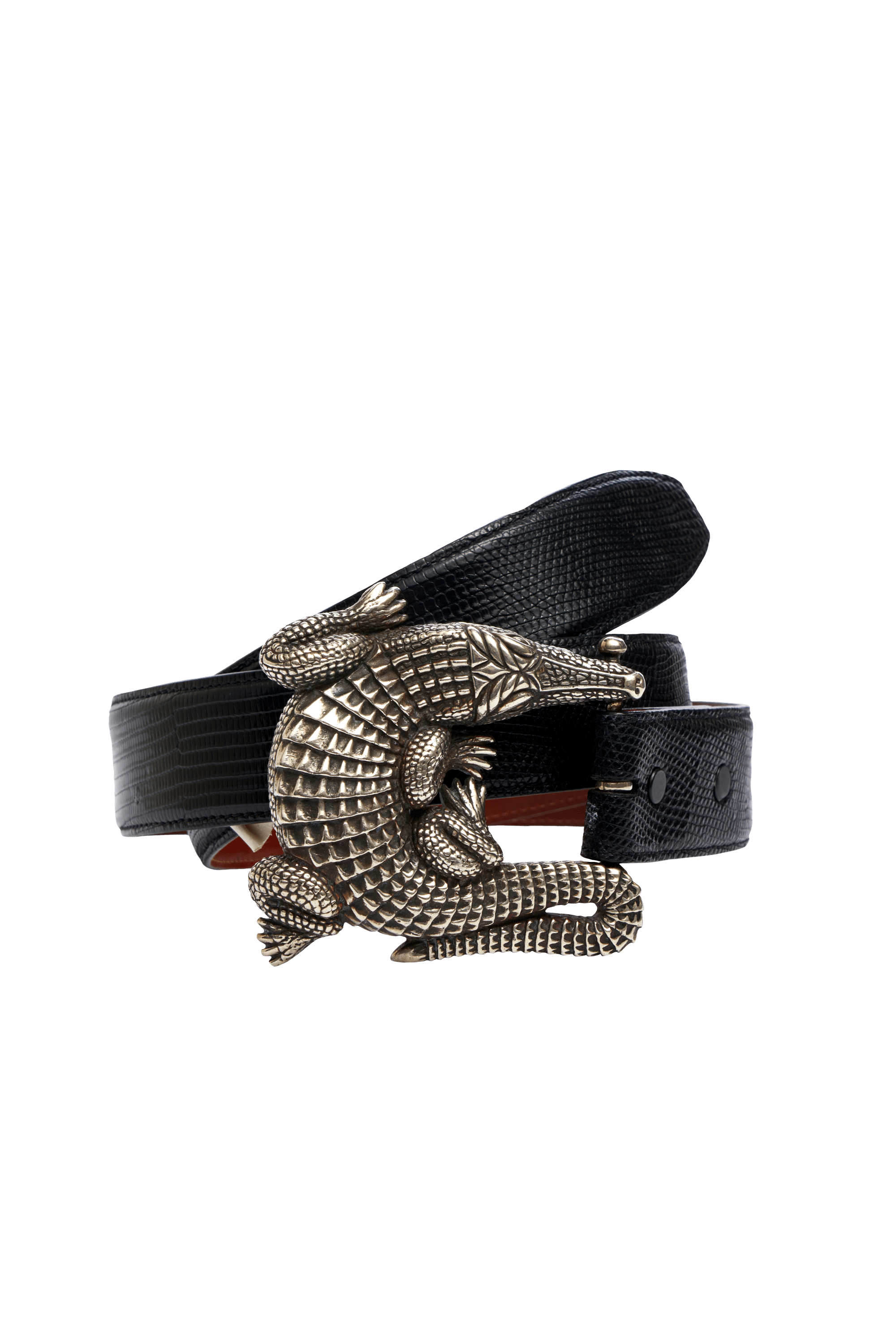 Kieselstein-Cord Sterling Silver Alligator Belt - Foxy Couture Carmel