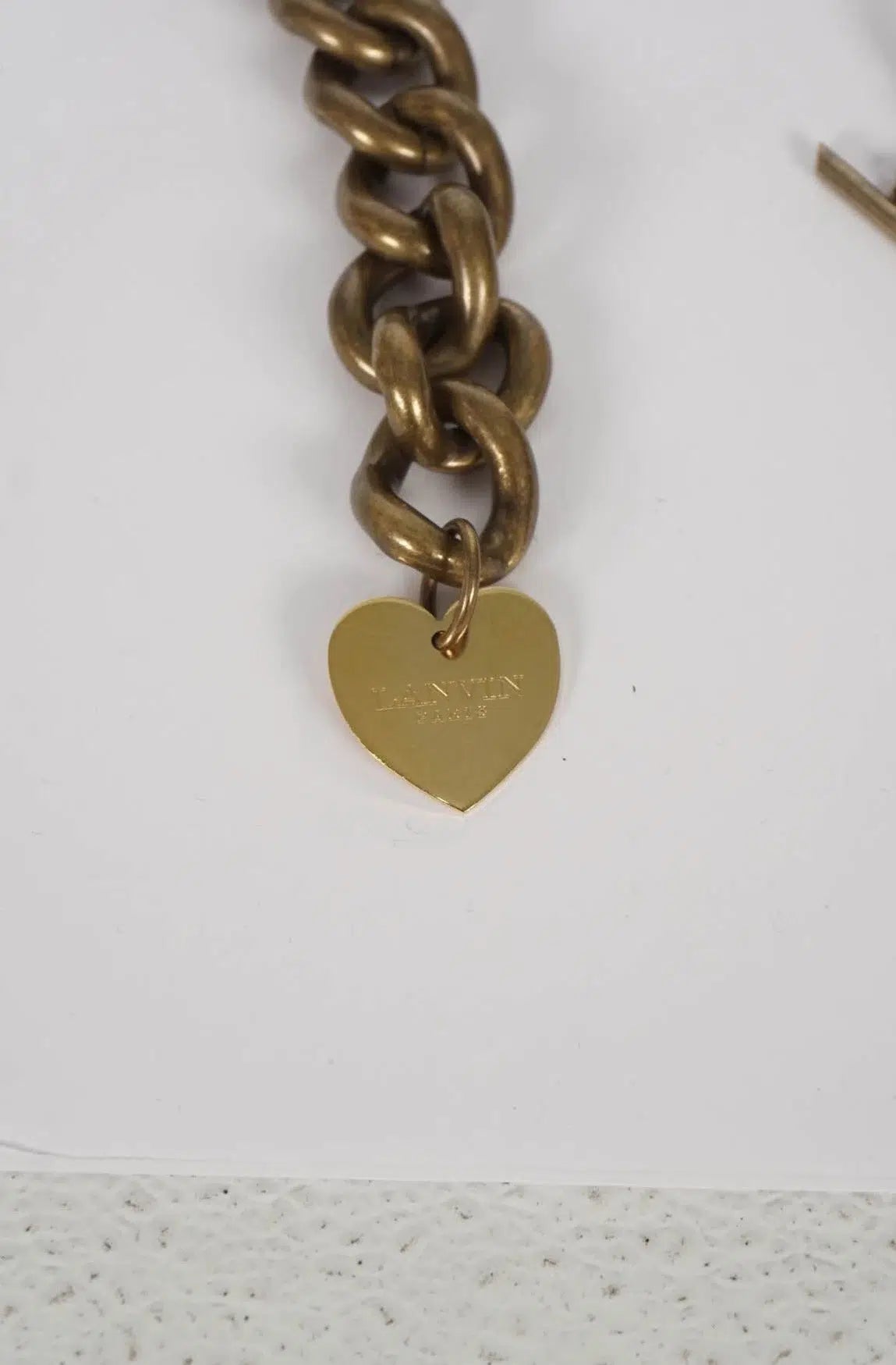 Lanvin Alber Elbaz XXL Heart Crystal Bow Brass Necklace