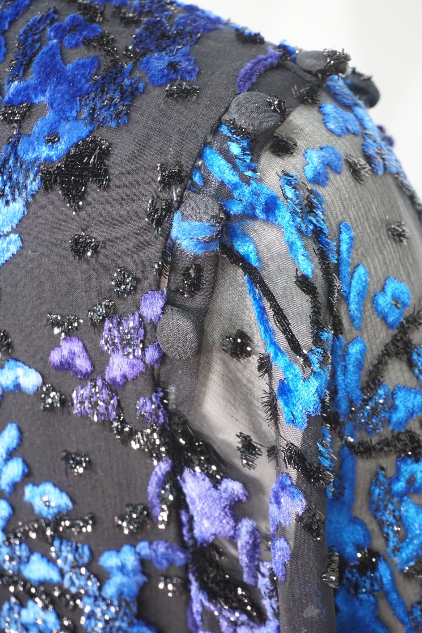 Prabal Gurung Burnout Velvet Midi Button Detail Dress Size 6