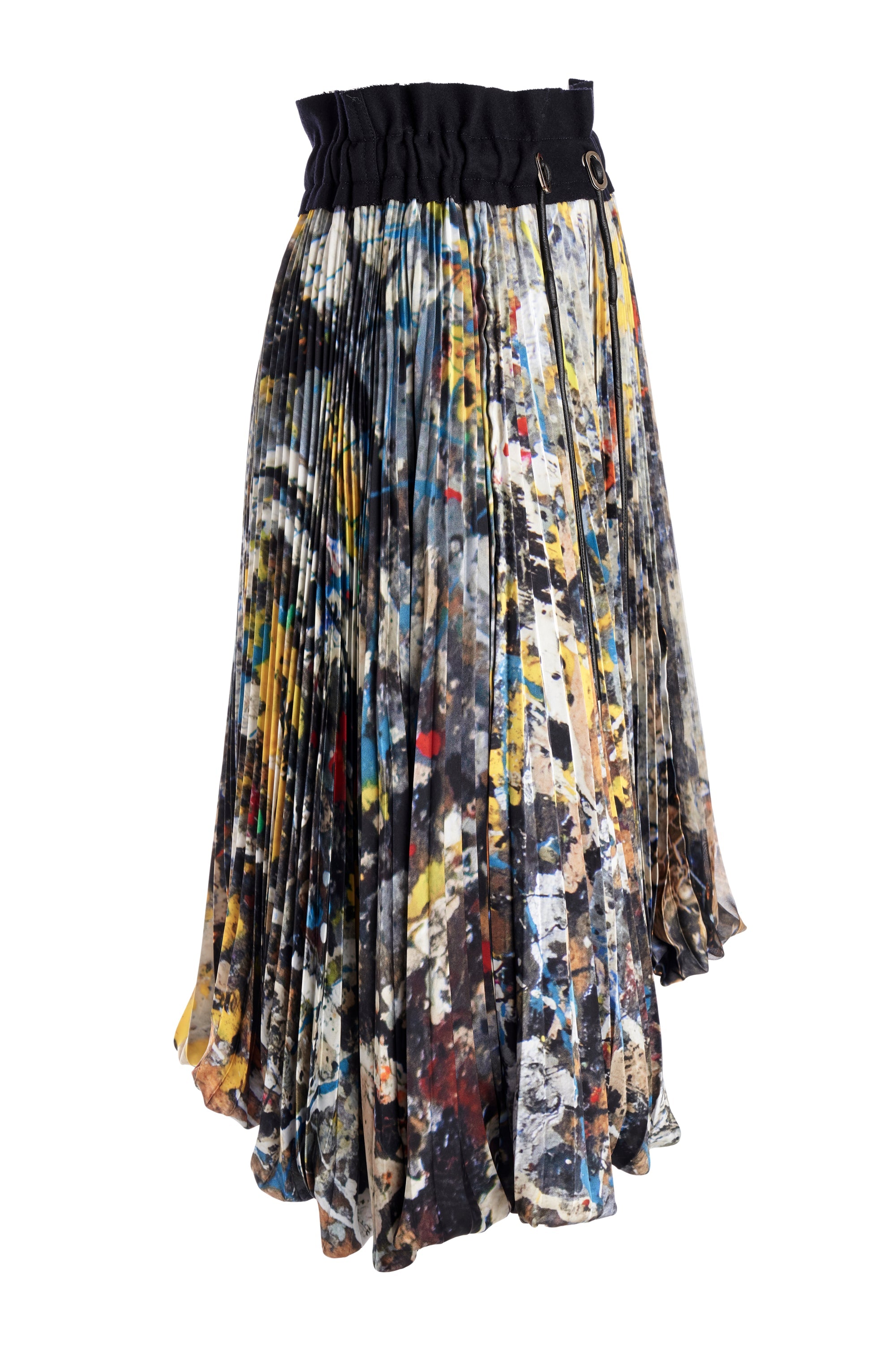Sacai Pleated Jackson Pollock Skirt - Foxy Couture Carmel