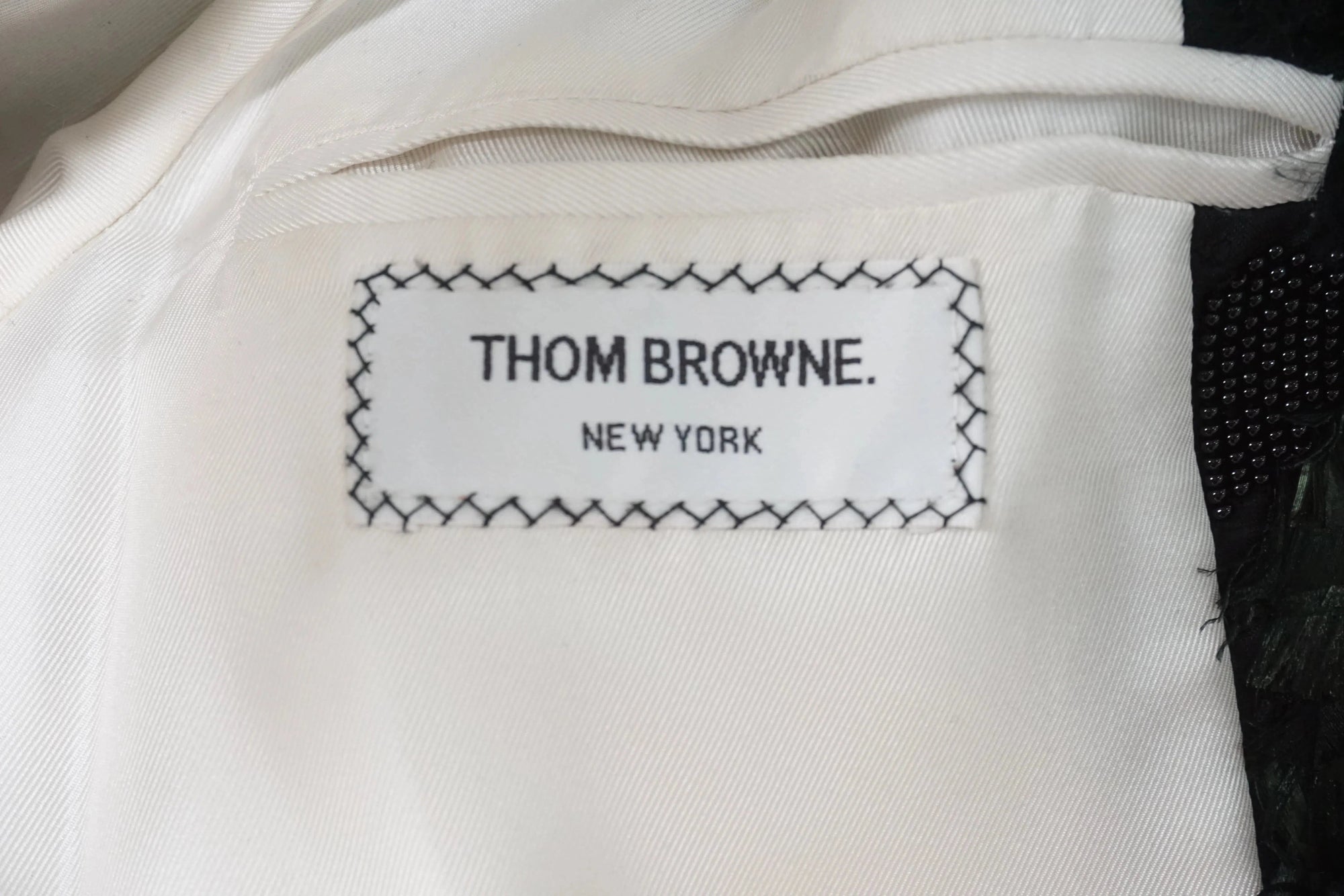 Thom Browne NY Feather and Bead Patchwork Coat Sz 42