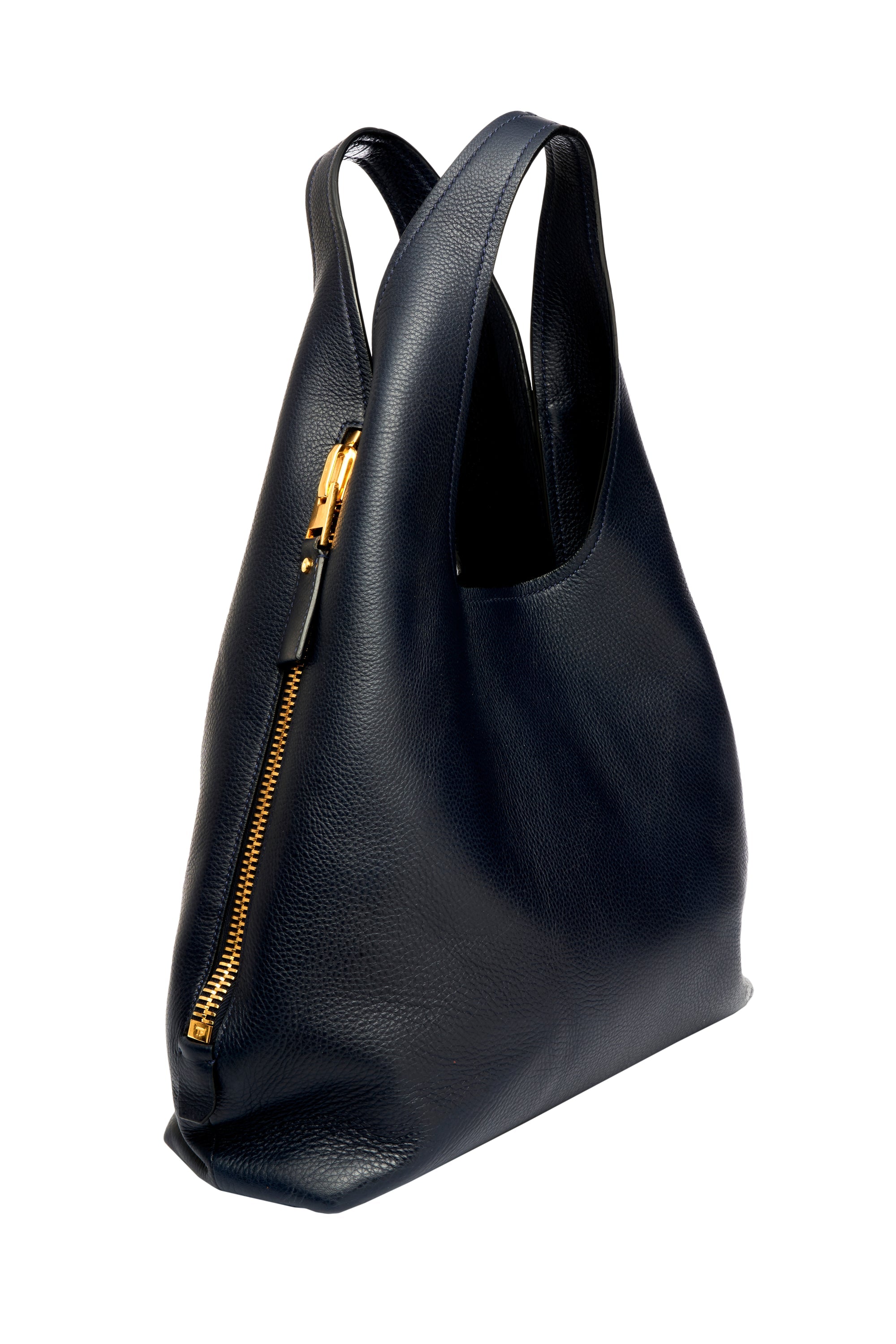 Tom Ford Navy and Gold Zipper Tote - Foxy Couture Carmel