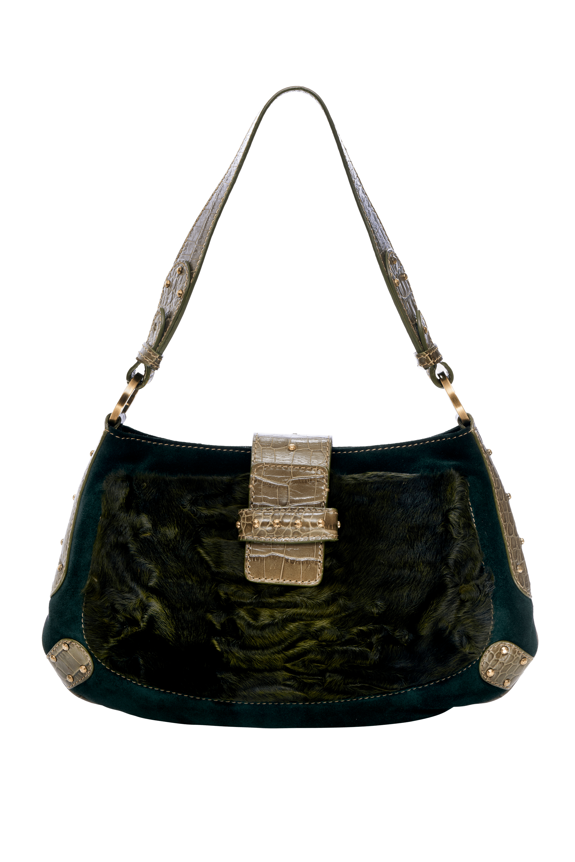 Valentino Alligator and Fur Bag Foxy Couture Carmel