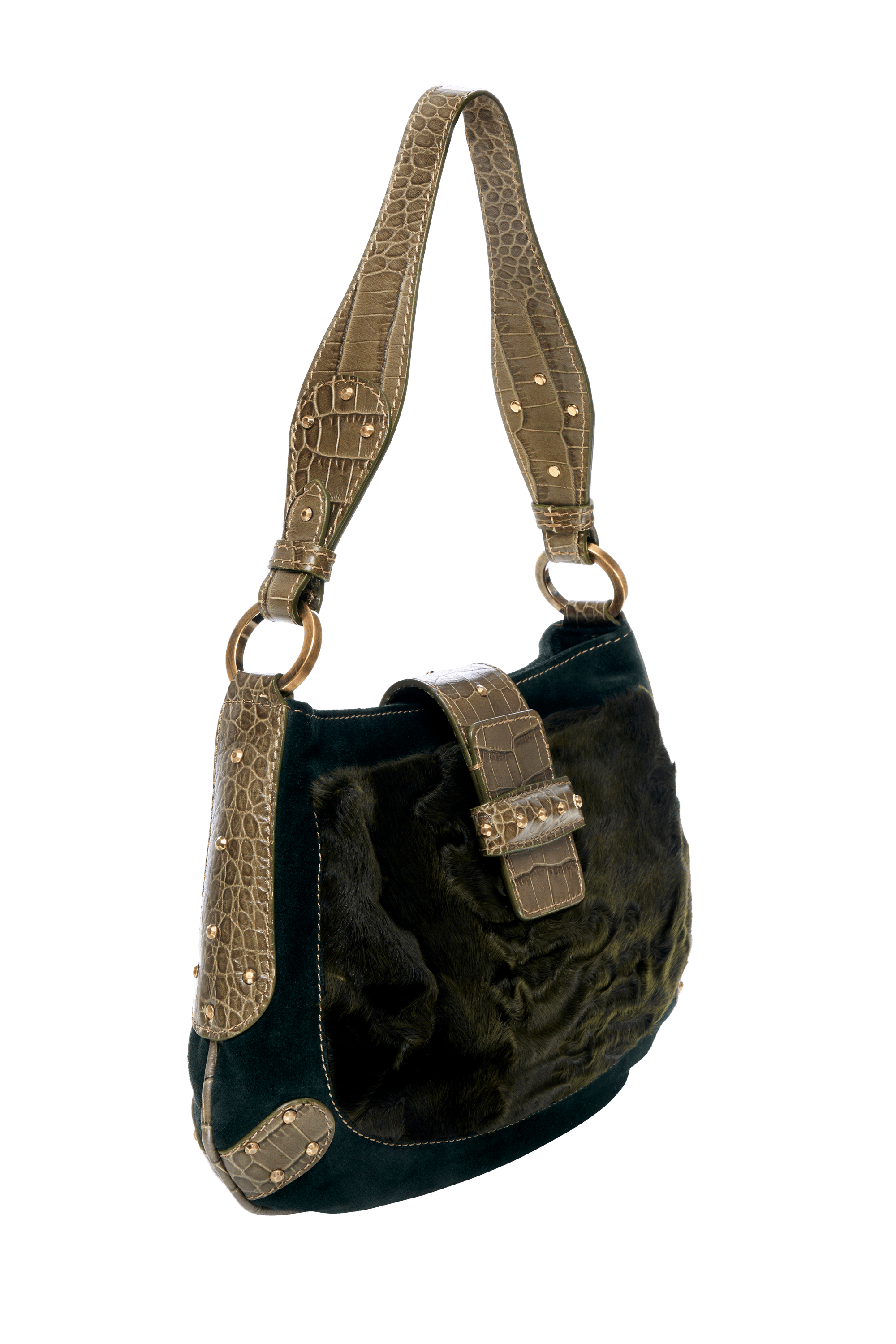 Valentino Alligator and Fur Bag - Foxy Couture Carmel