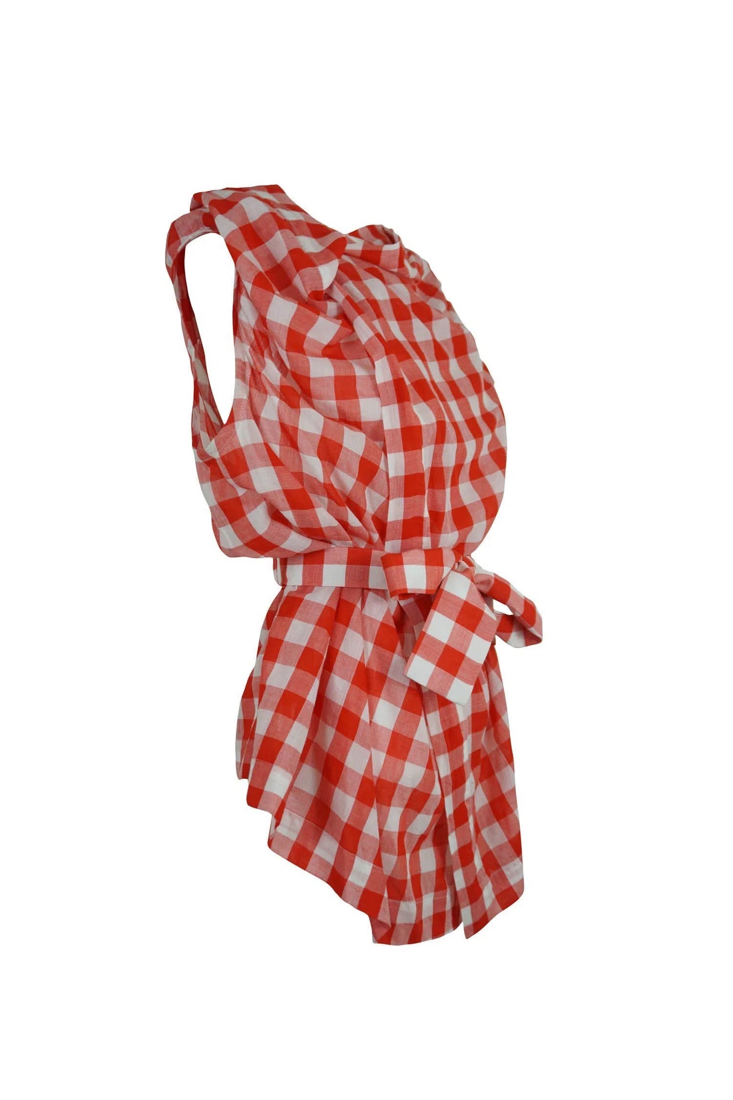 Vivienne Westwood Gingham Draped Blouse - Foxy Couture Carmel