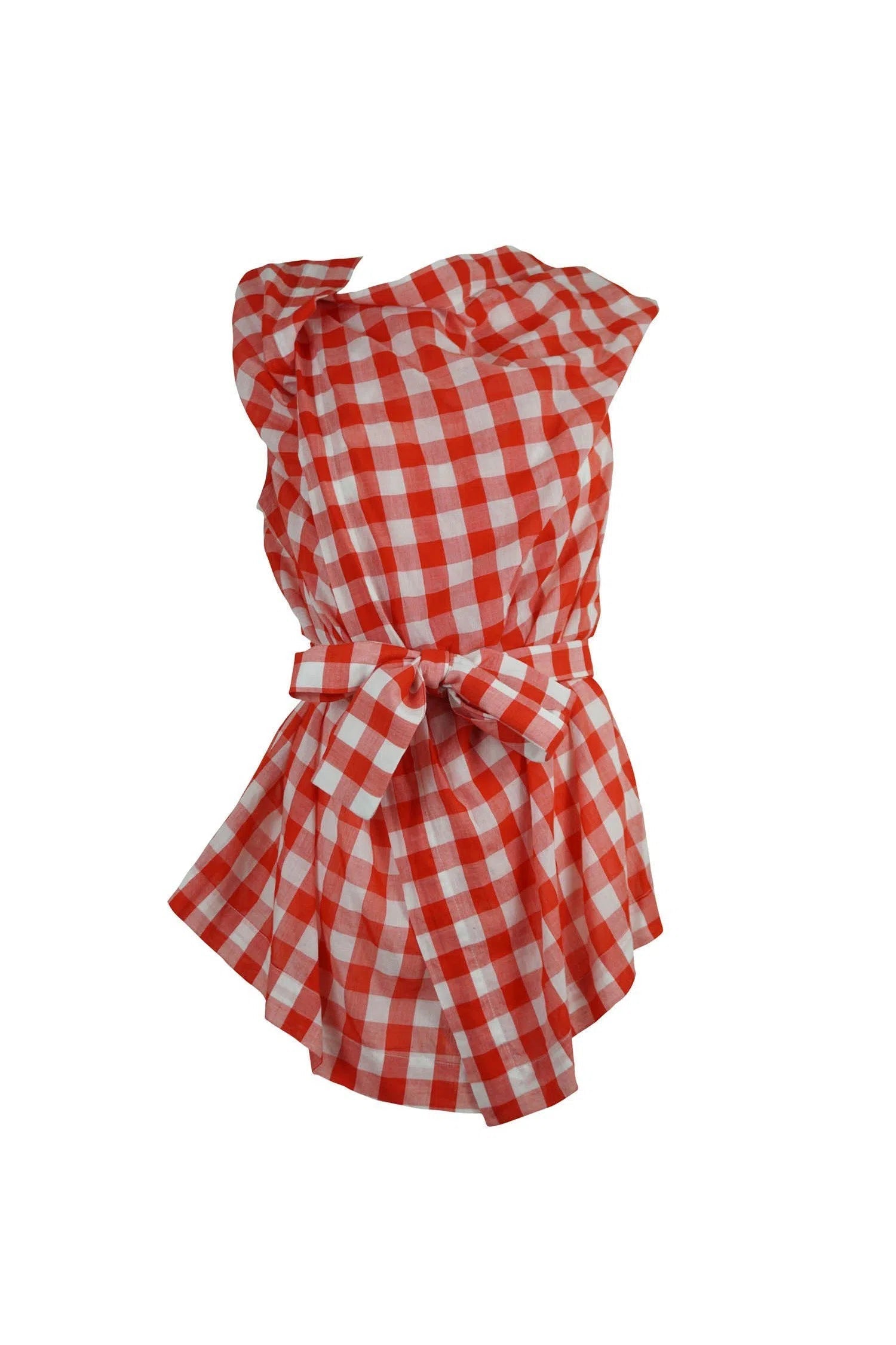 Vivienne Westwood Gingham Draped Blouse - Foxy Couture Carmel