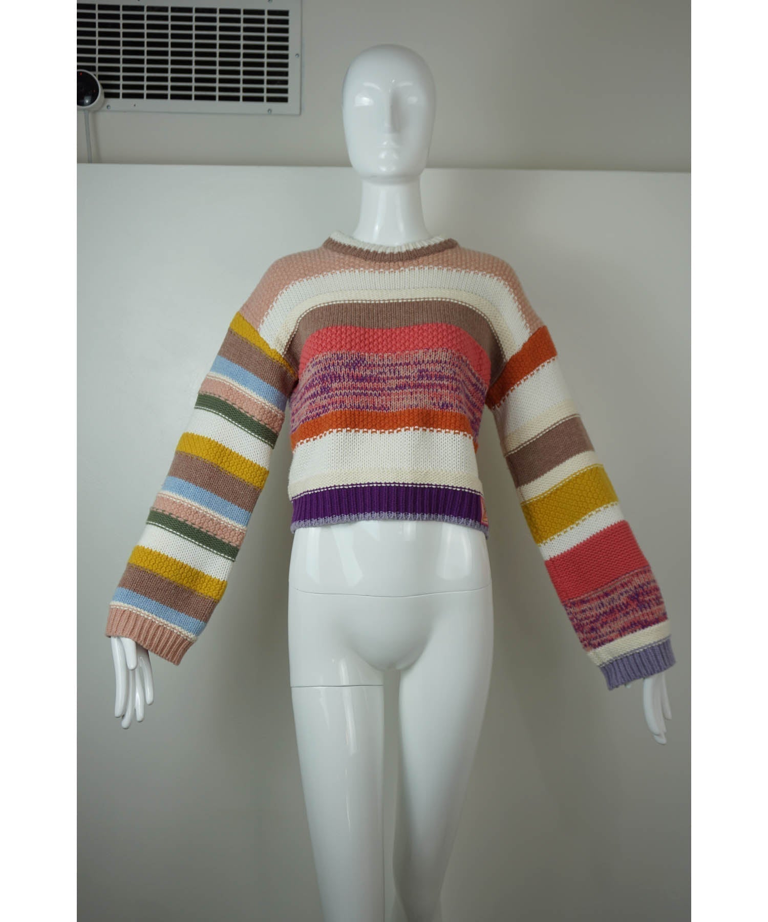 Zimmerman Cosmo Cropped Striped Sweater
