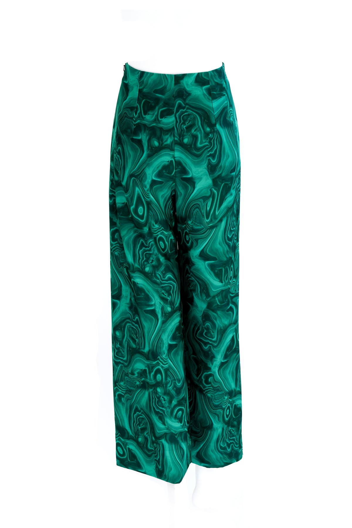 16 Arlington Green Malachite Print Wide Leg Pants Size Small