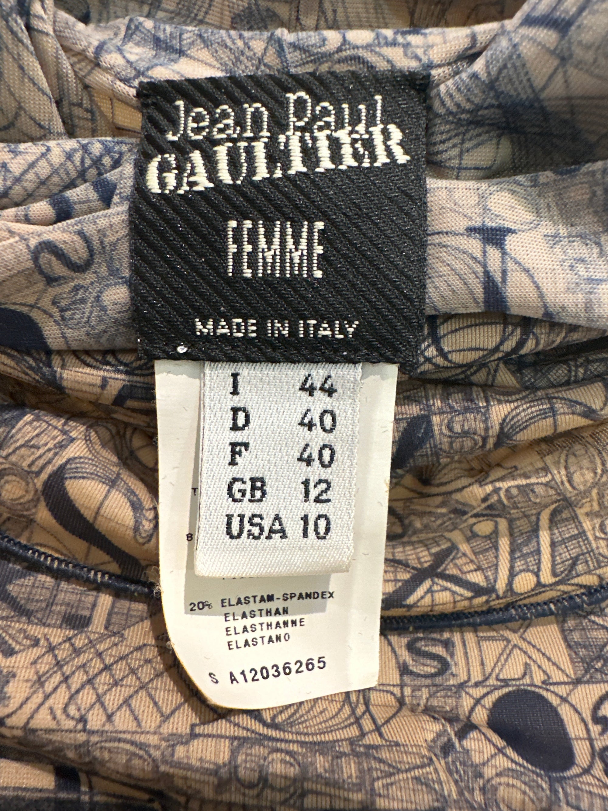 Jean Paul Gaultier Hot Sex Tan Tunic or Mini Dress Size 44