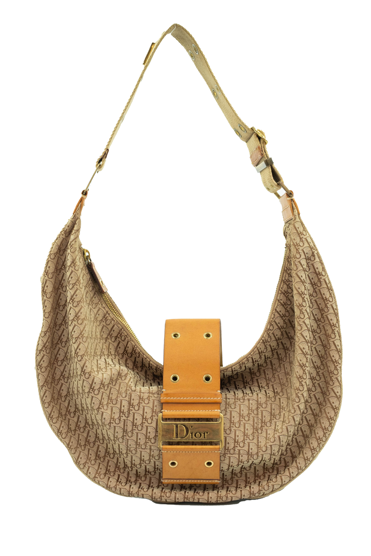 Christian Dior by Galiano Street Chic Oblique Brown Hobo Purse Y2K