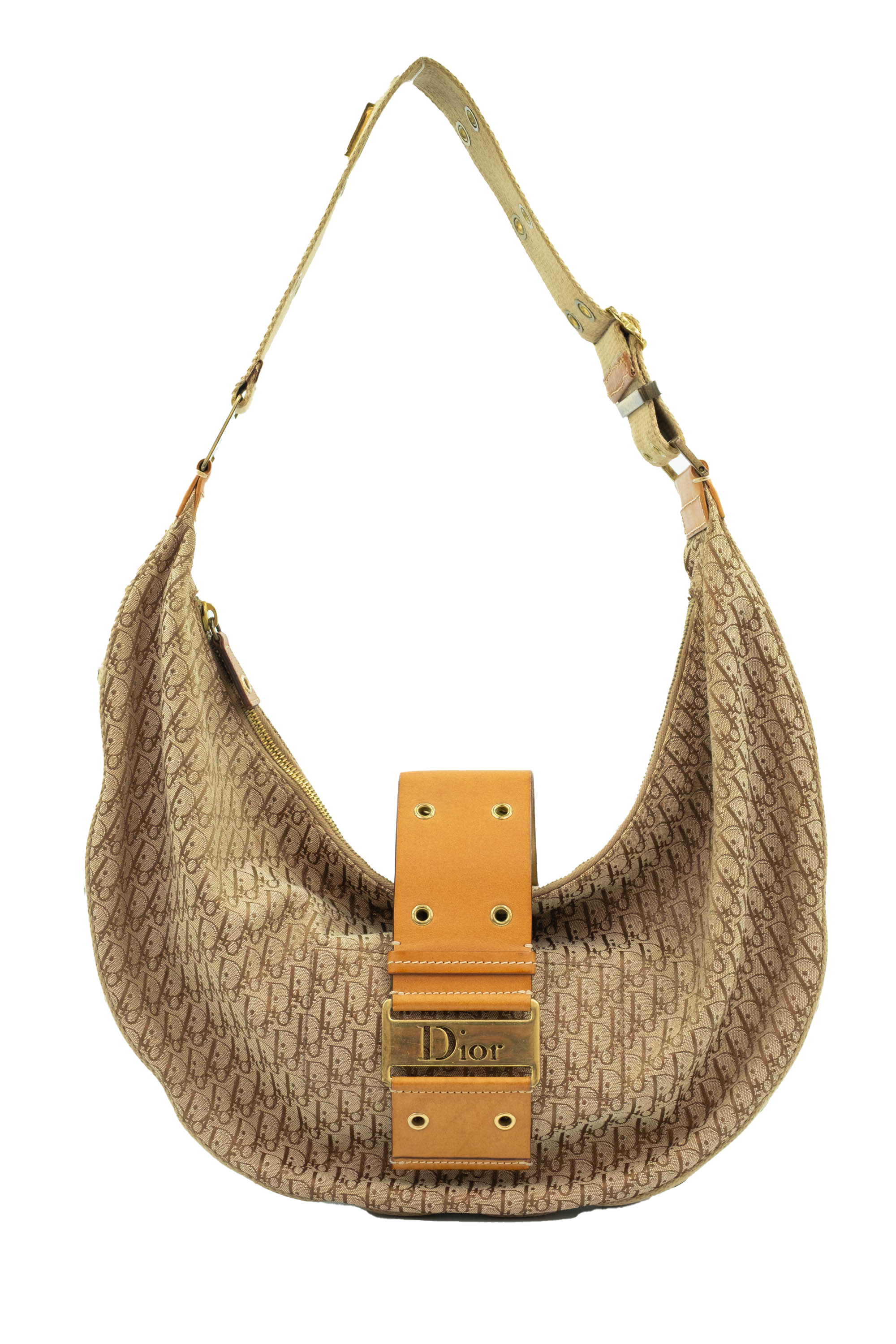 Christian Dior by Galiano Street Chic Oblique Brown Hobo Purse Y2K