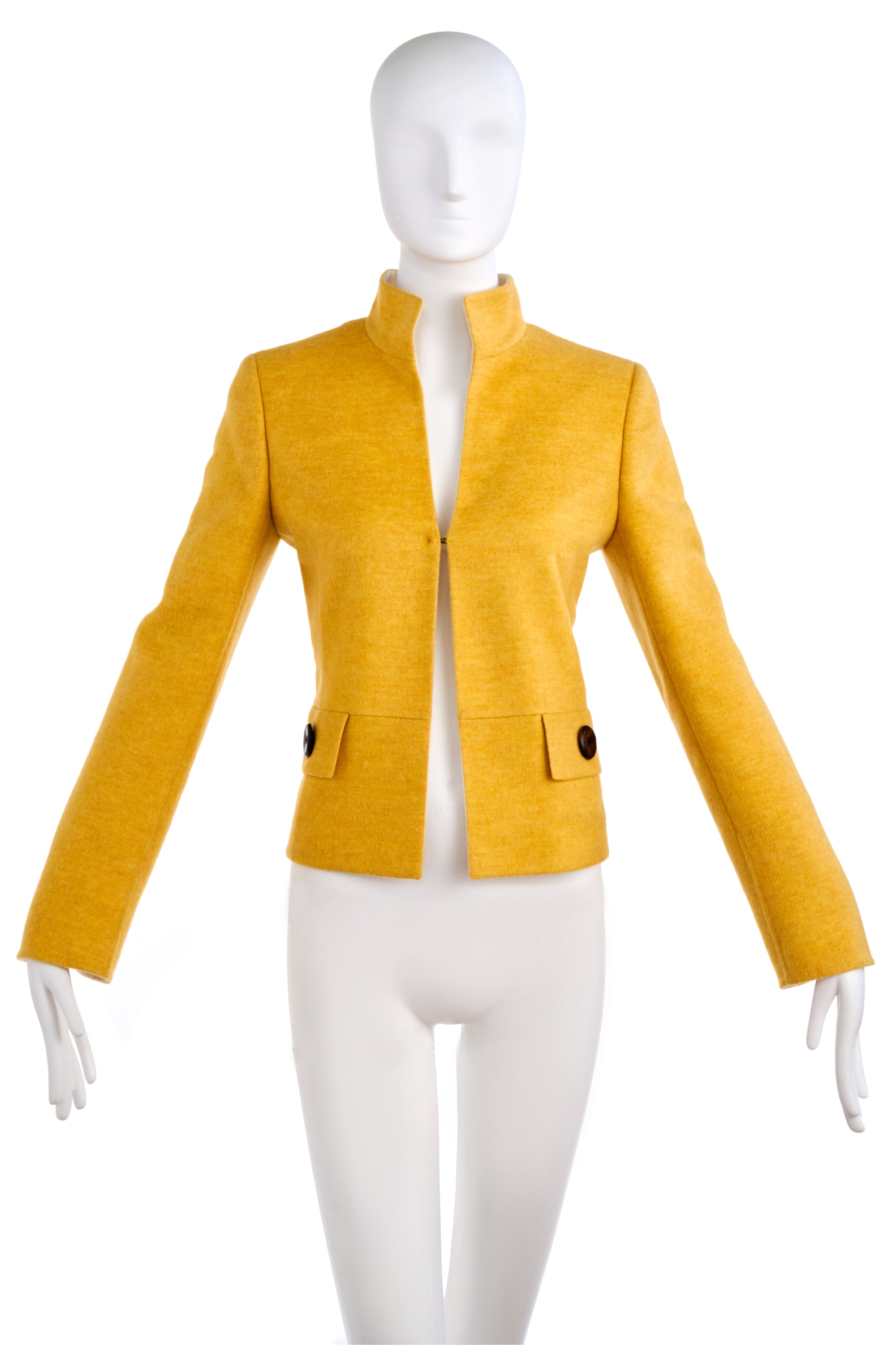 Akris Yellow Saffron Cashmere Jacket Size 4