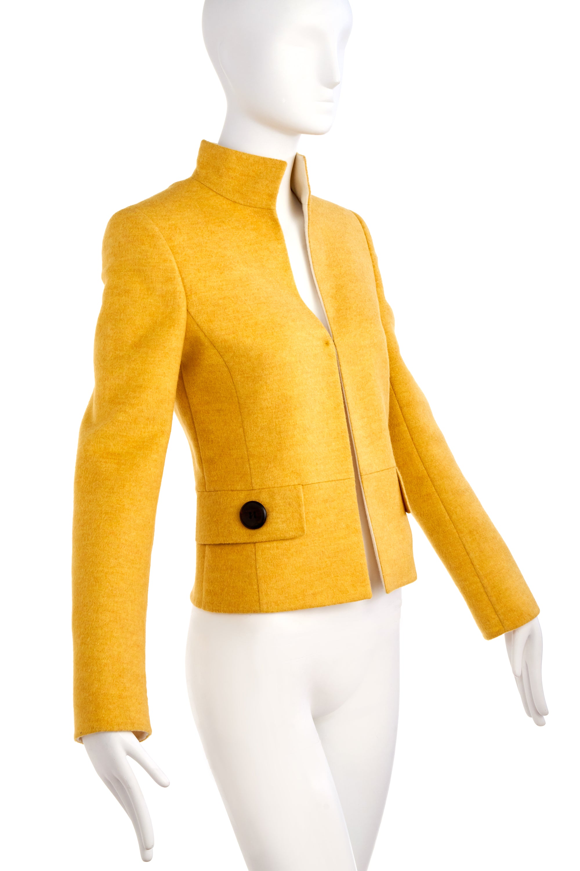 Akris Yellow Saffron Cashmere Jacket Size 4