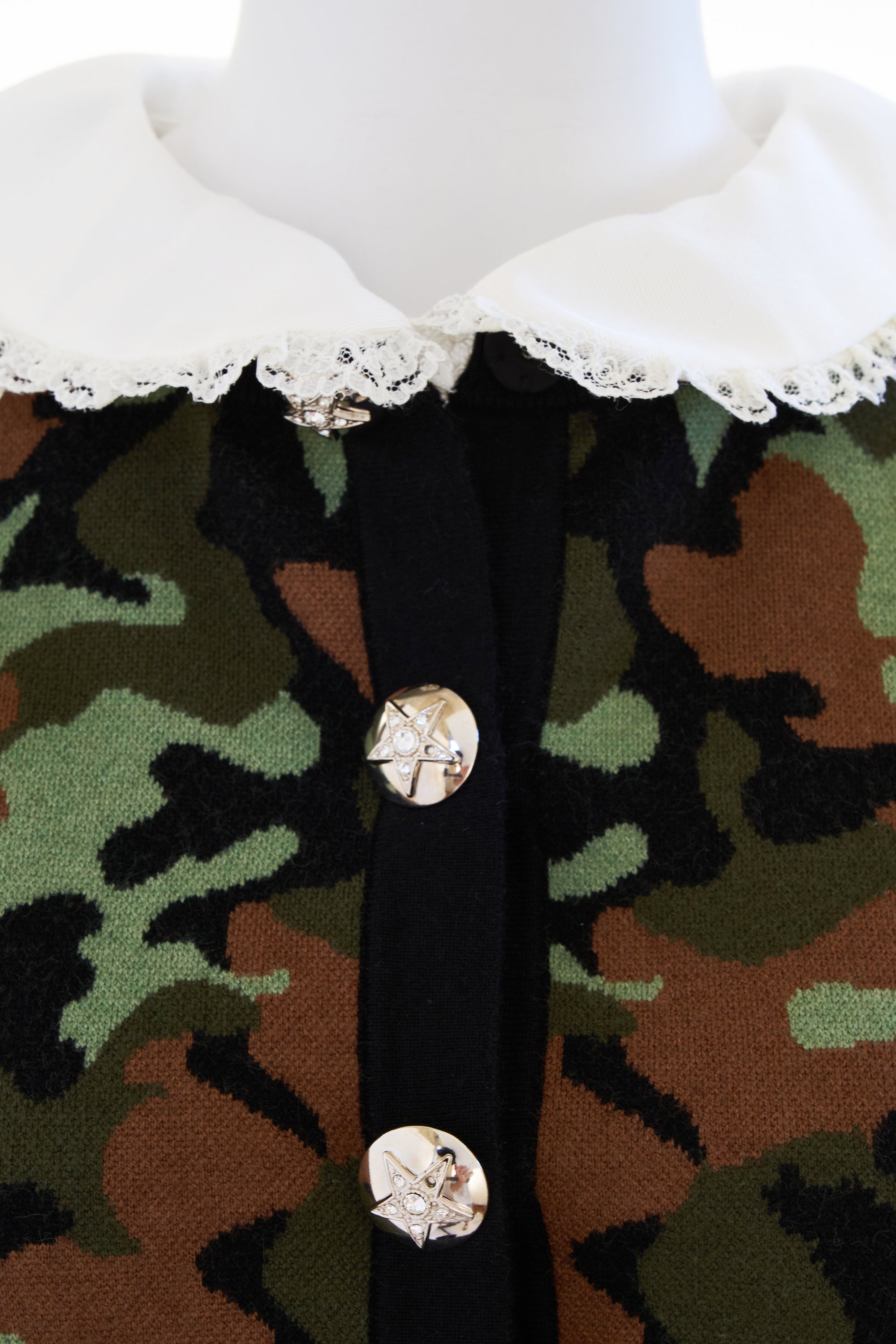 Allesandra Rich Camouflage Cropped Sweater