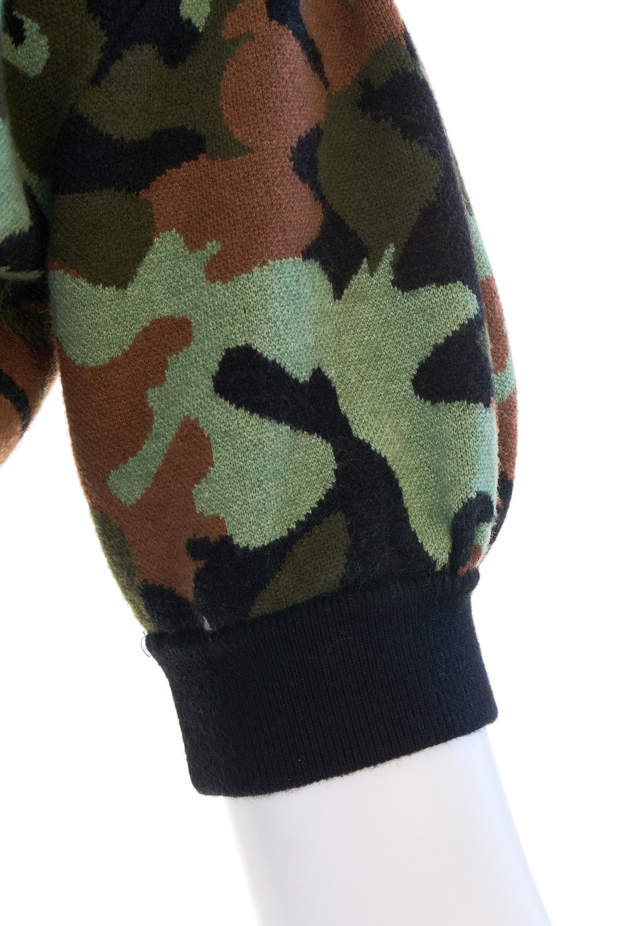 Allesandra Rich Camouflage Cropped Sweater