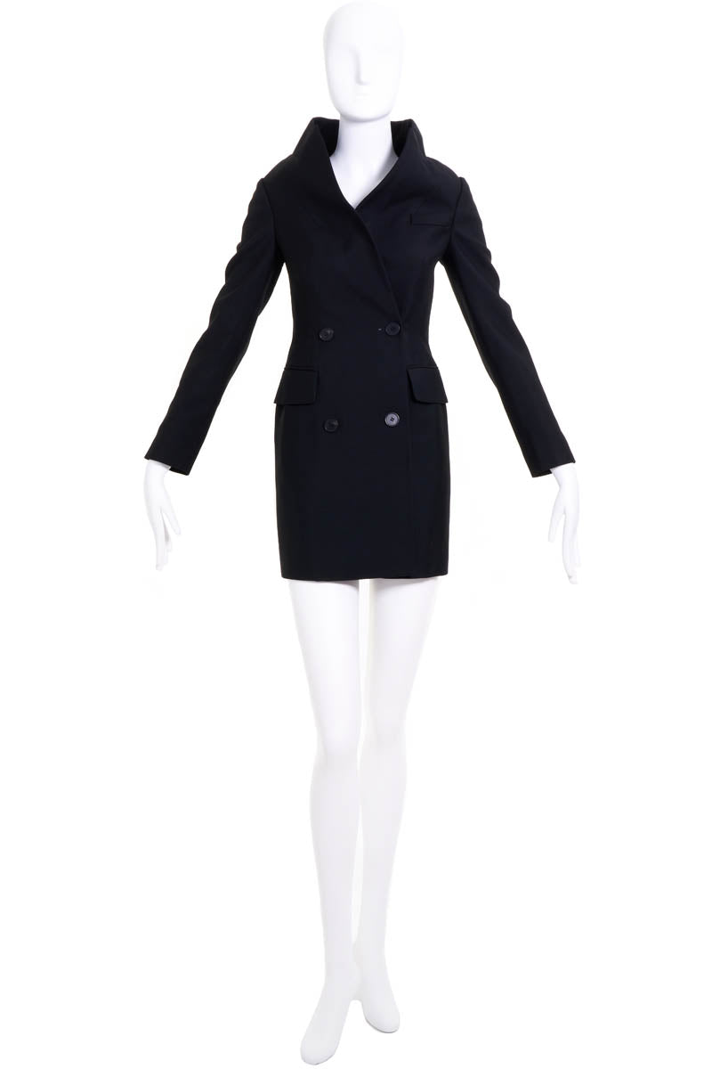 Alexander Mcqueen Wool Blazer Mini Dress - Black Alexander Mcqueen Wool Blazer Mini Dress - Black