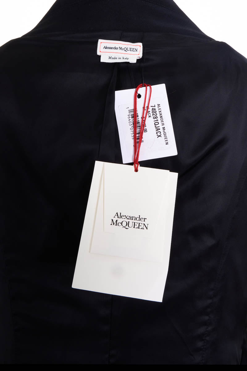 Alexander McQueen Size 40 Black Tuxedo Jacket Draped Gown