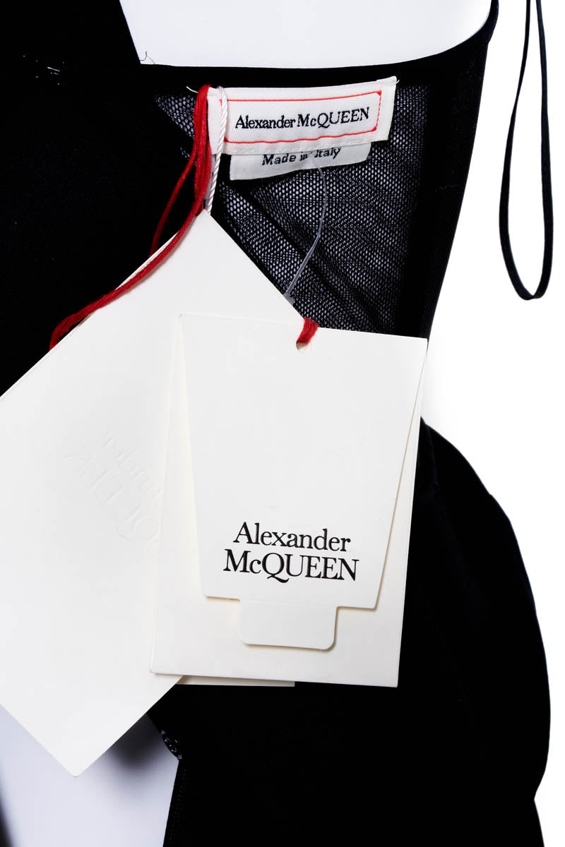 Alexander McQueen Size 40 Black Tuxedo Jacket Draped Gown