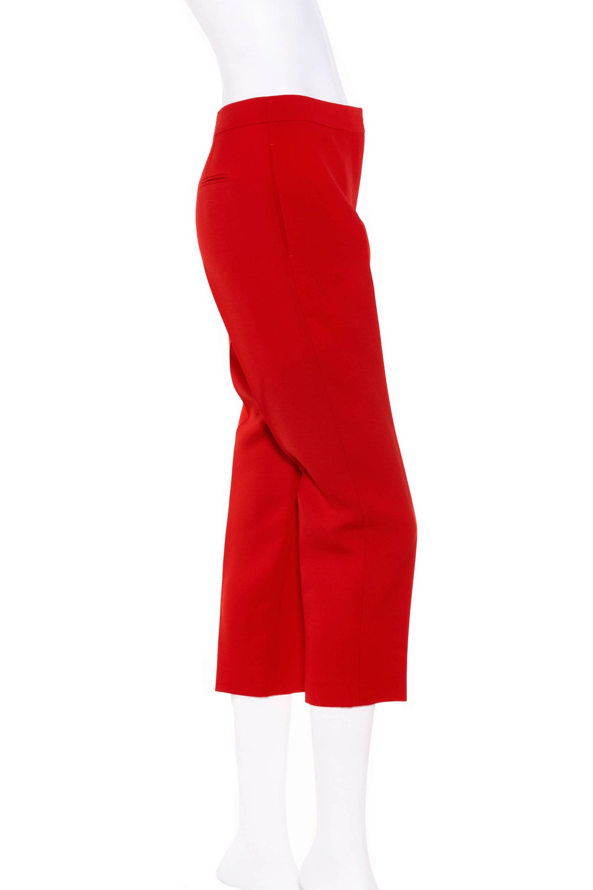 Alexander McQueen Red Cropped Flat Front Pants