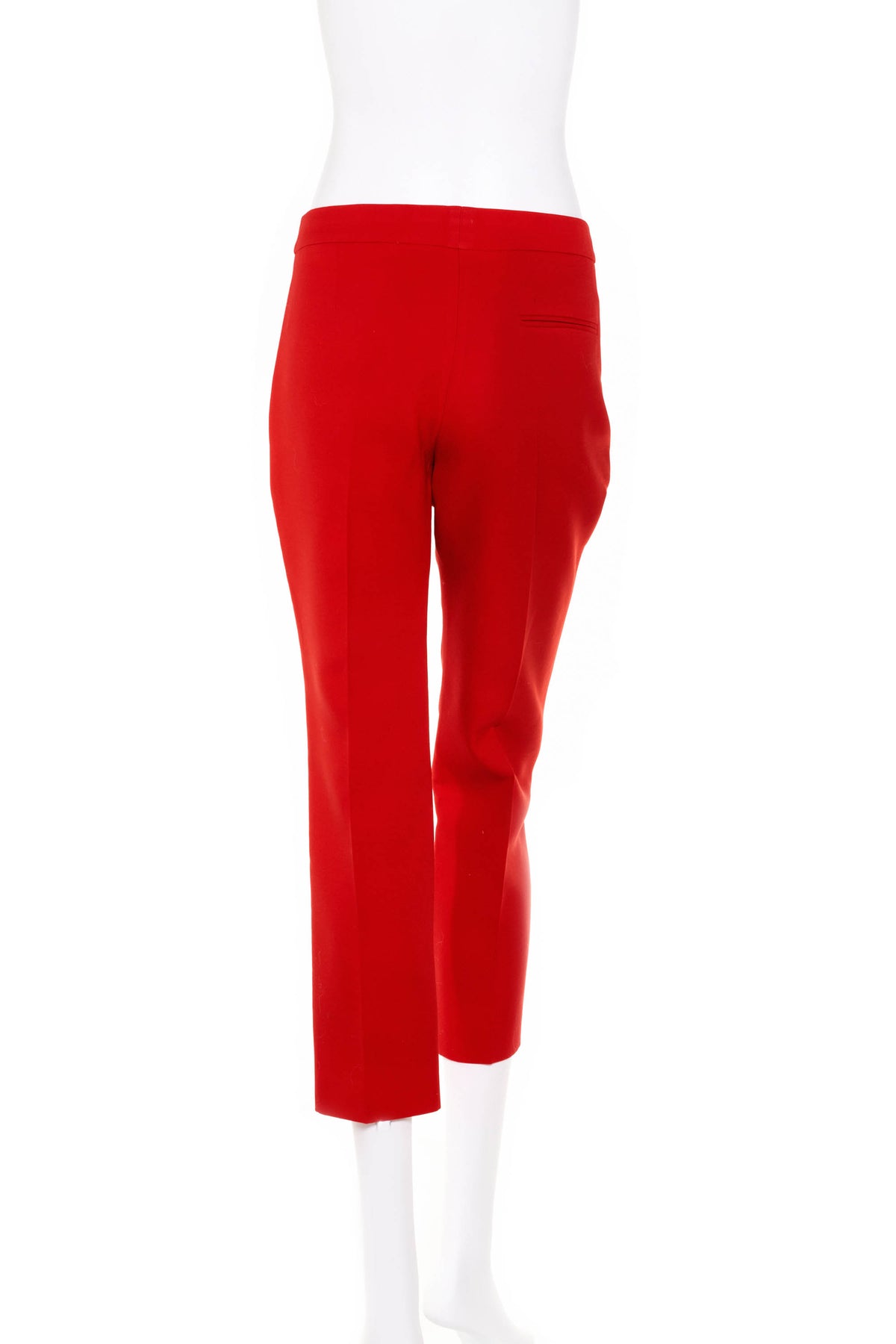 Alexander McQueen Red Cropped Flat Front Pants